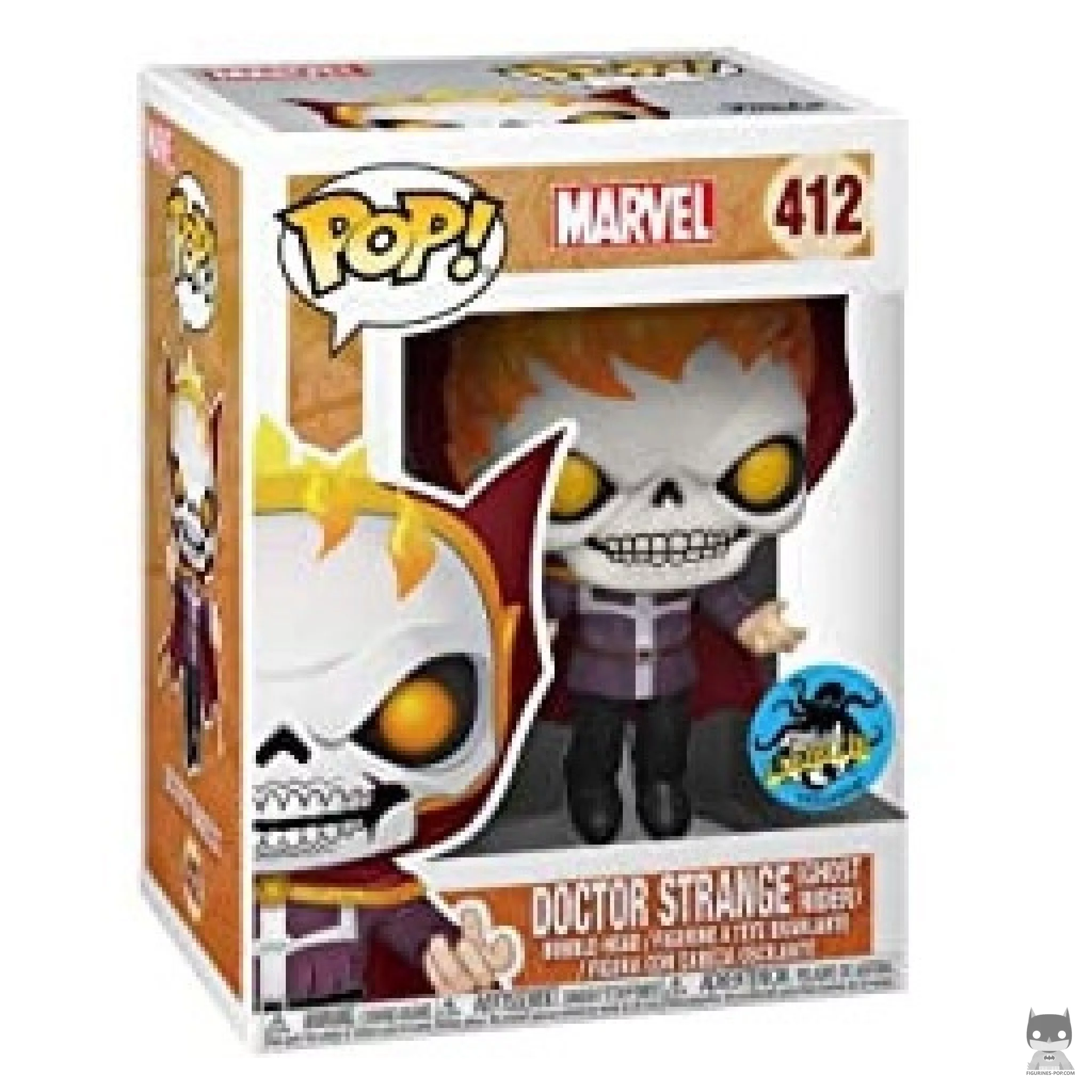 Figura Funko Pop! Doctor Strange como Ghost Rider en su caja