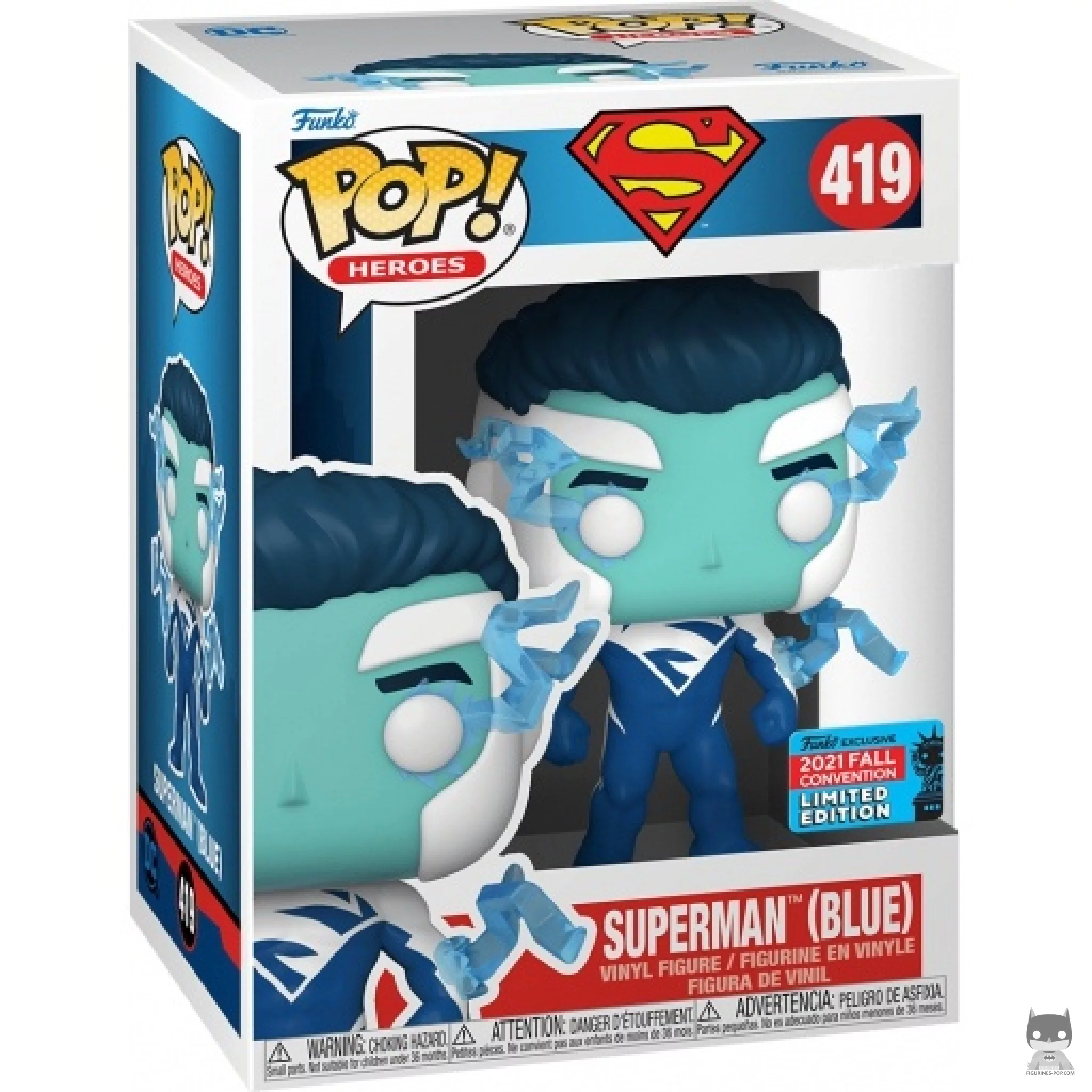 Figura Funko Pop! Superman (Azul) en su caja