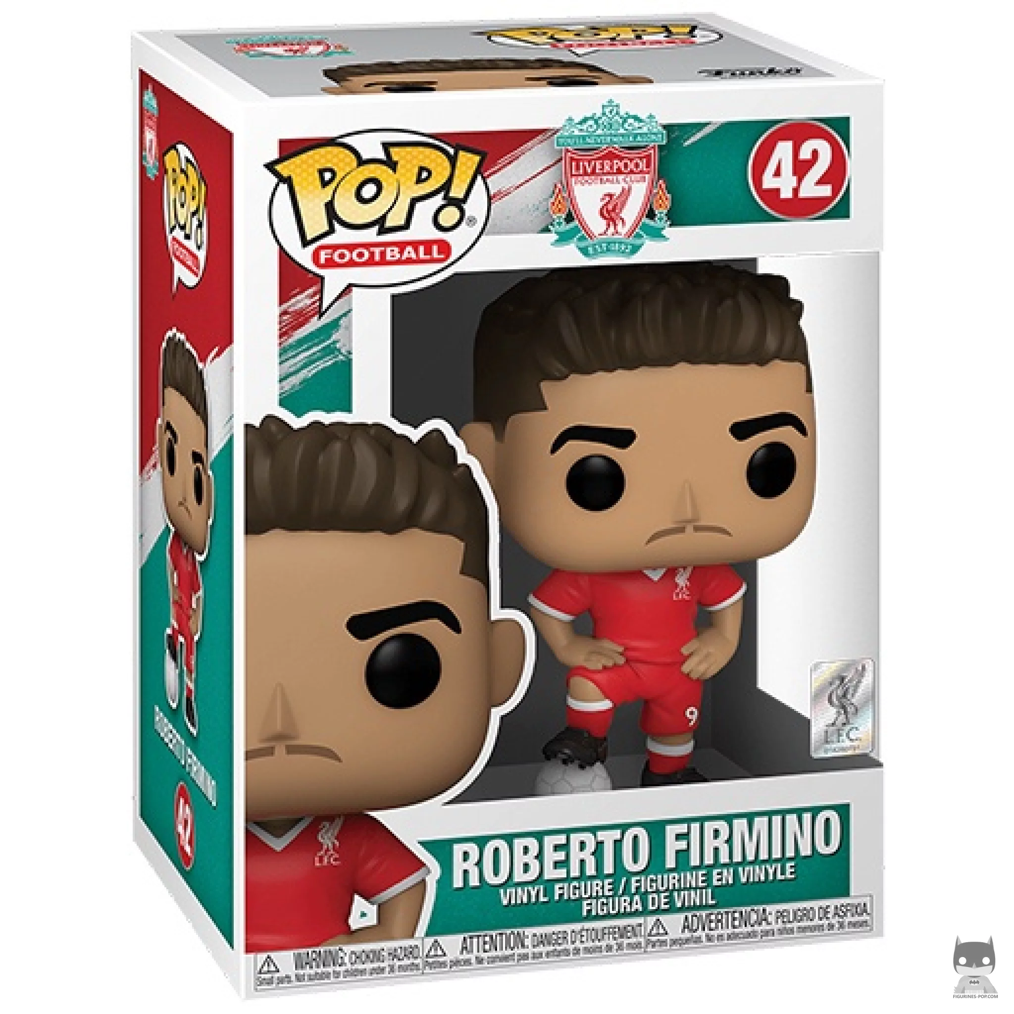 Figura Funko Pop! Roberto Firmino (Liverpool) en su caja