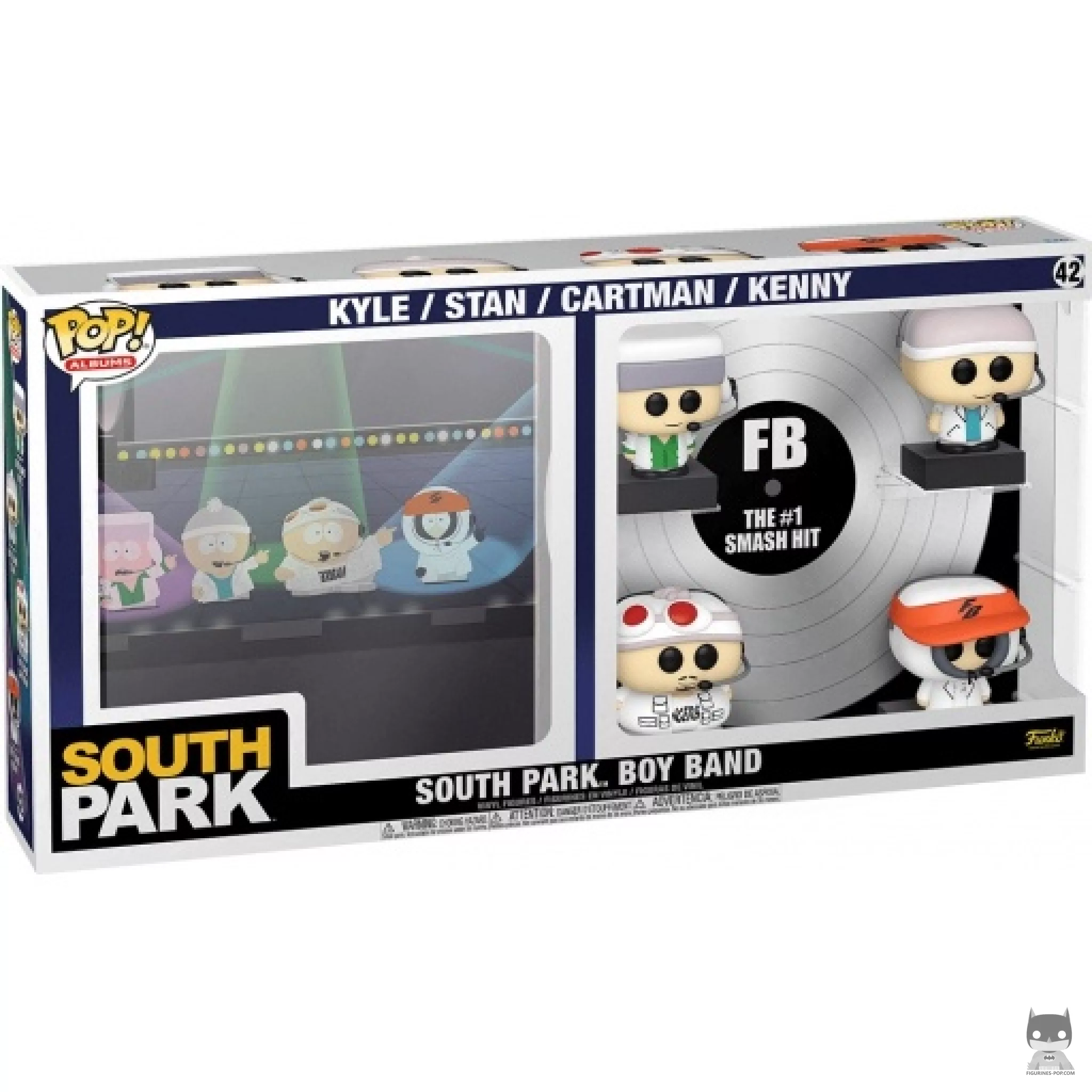 Figura Funko Pop! Boy band de South Park (Kyle, Stan, Cartman & Kenny) en su caja