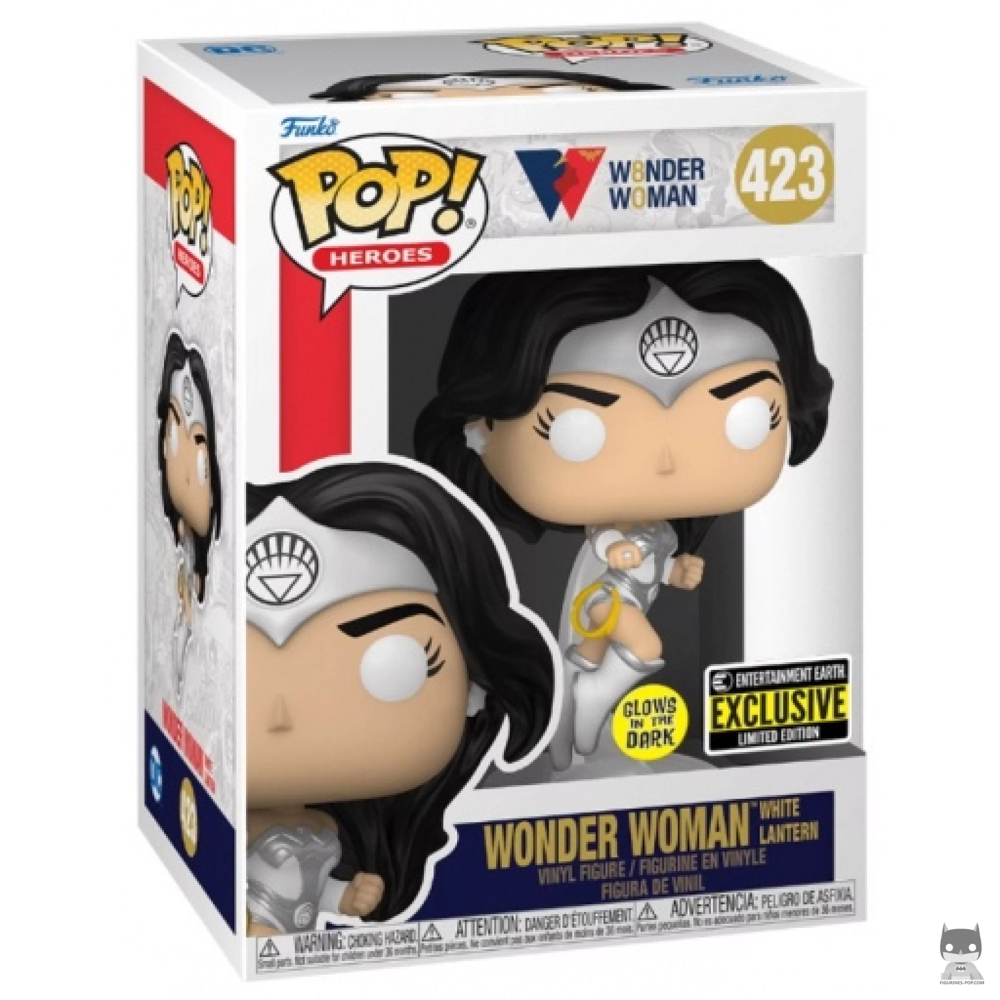 Figura Funko Pop! Wonder Woman Linterna Blanca (Brilla en la oscuridad) en su caja
