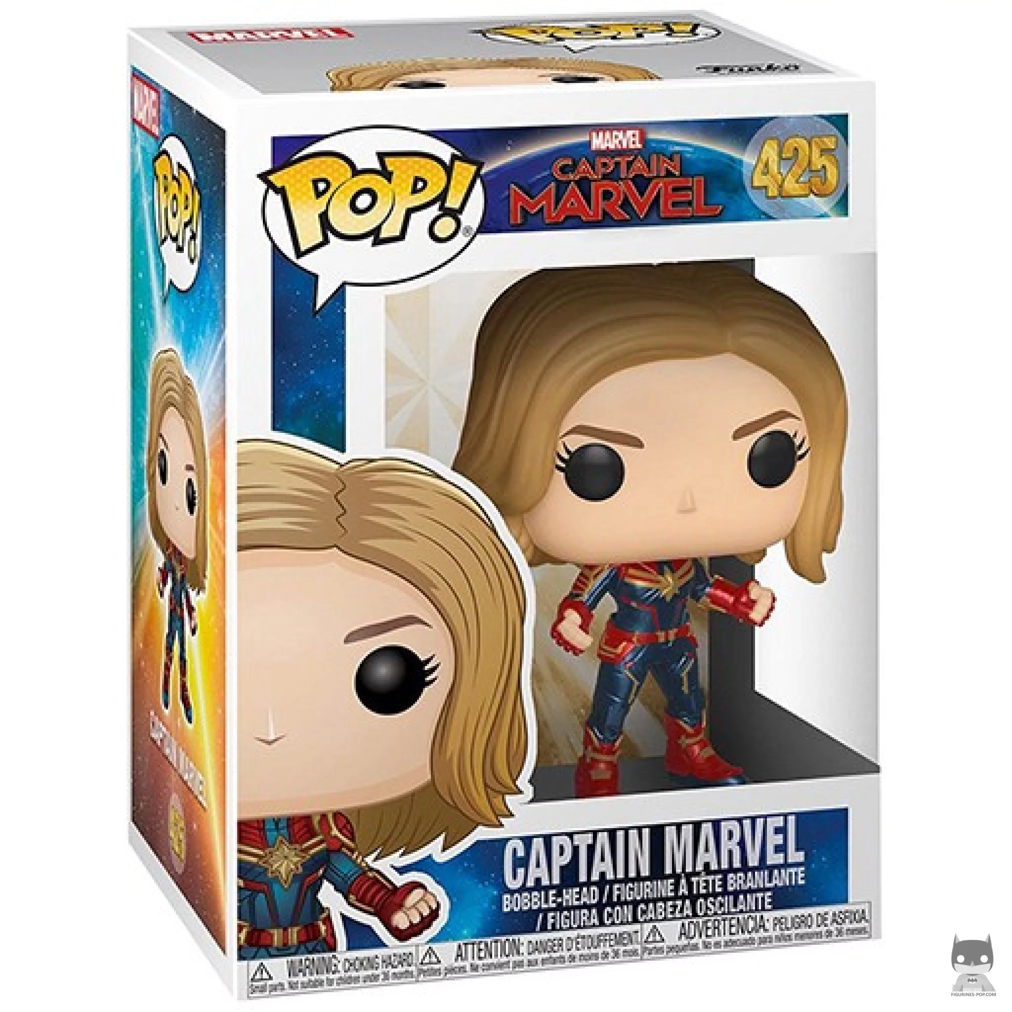 Figura Funko Pop! Capitana Marvel en su caja