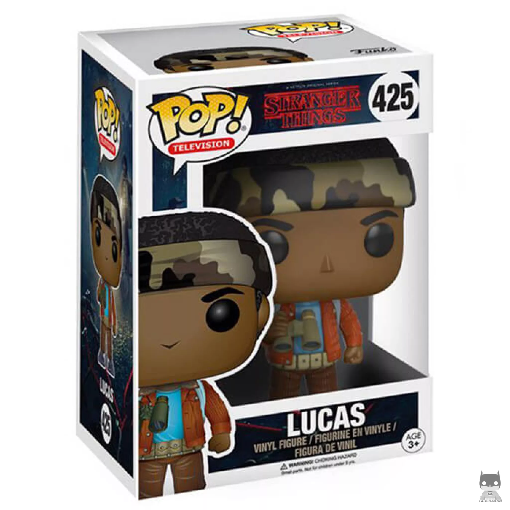 Figura Funko Pop! Lucas Sinclair con prismáticos en su caja