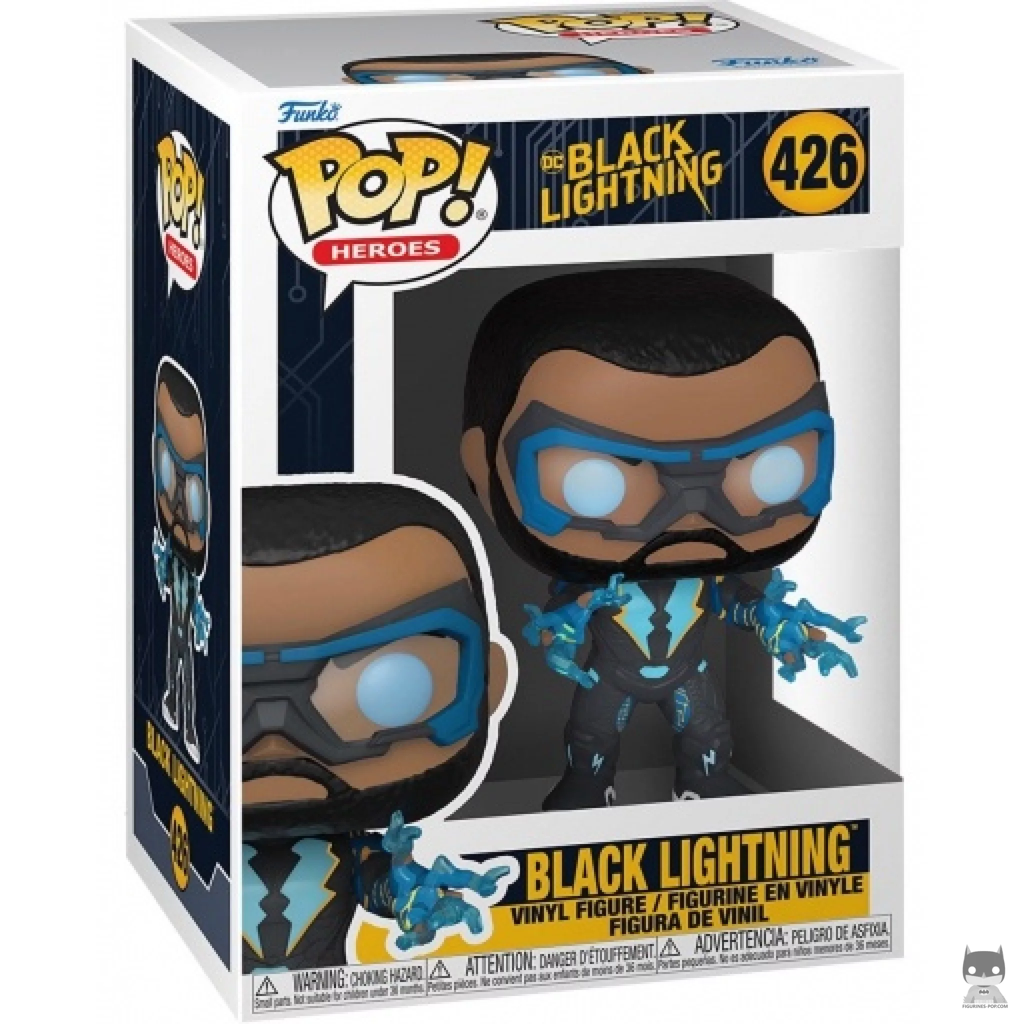 Figura Funko Pop! Black Lightning en su caja
