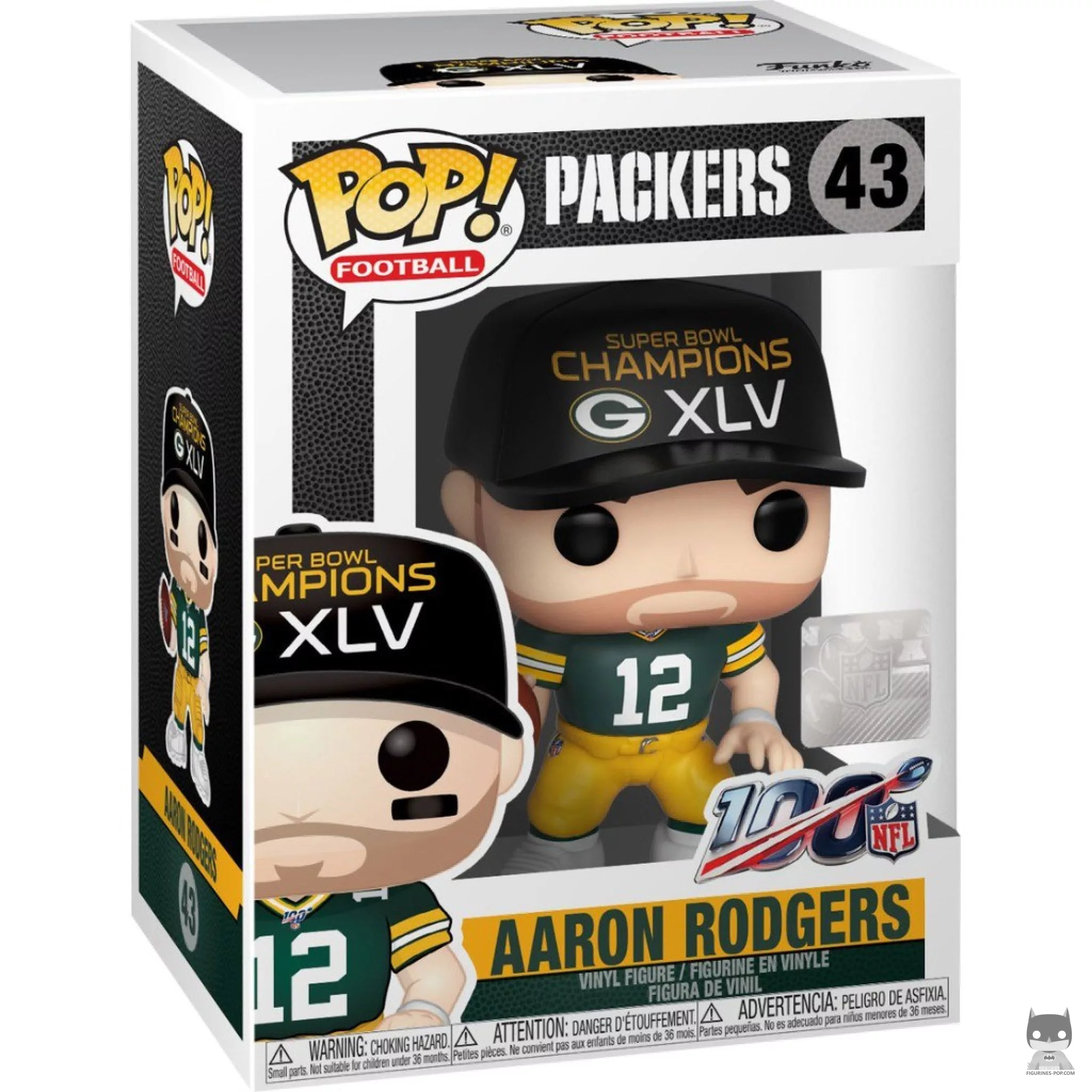 Figura Funko Pop! Aaron Rodgers en su caja