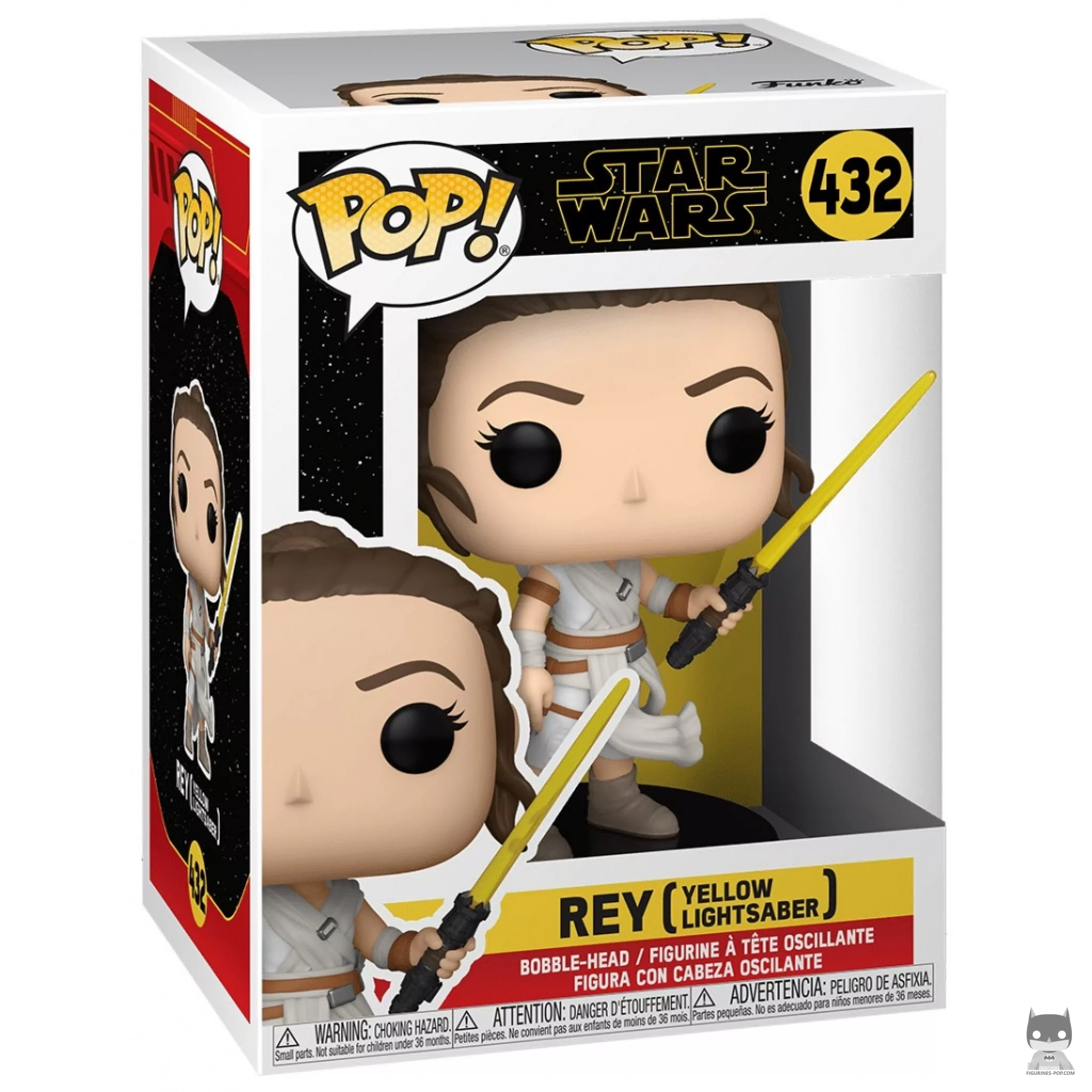 Figura Funko Pop! Rey con sable de luz amarillo en su caja
