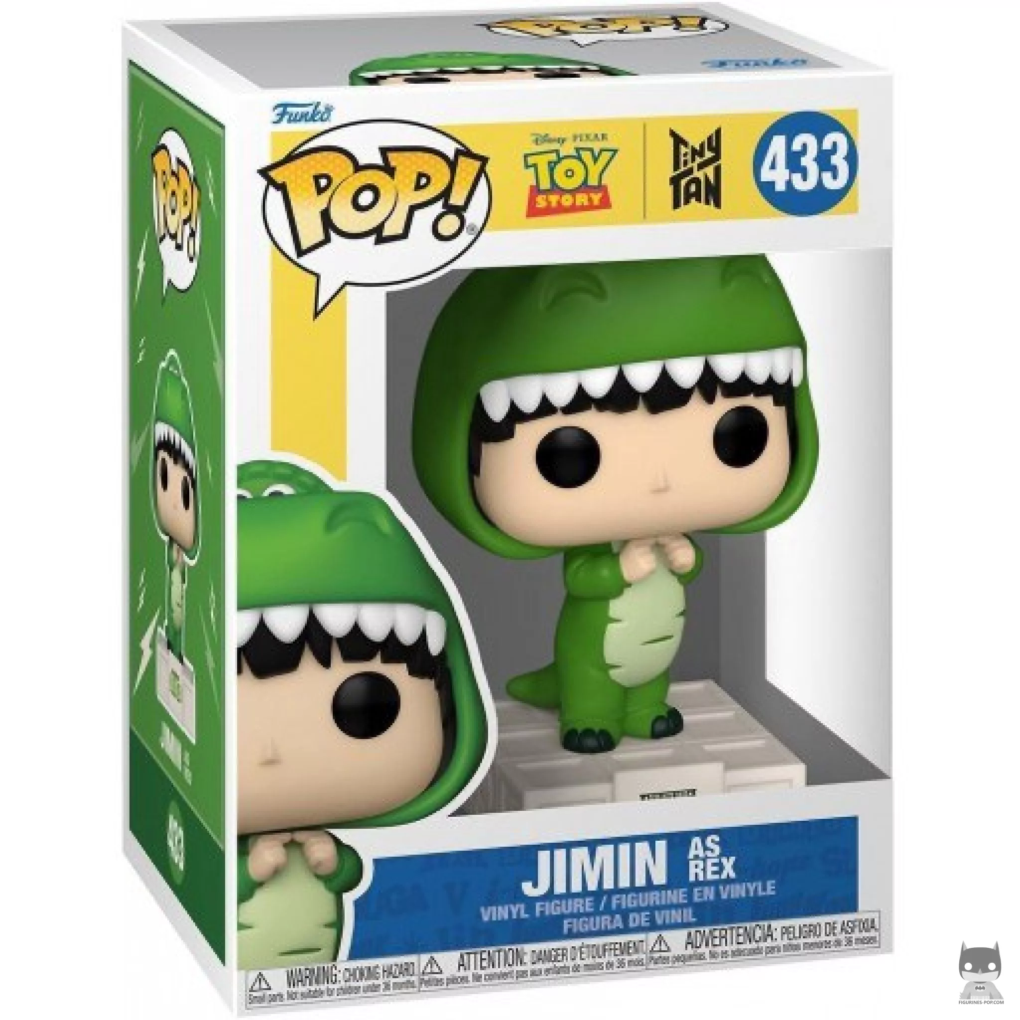 Figura Funko Pop! Jimin como Rex en su caja