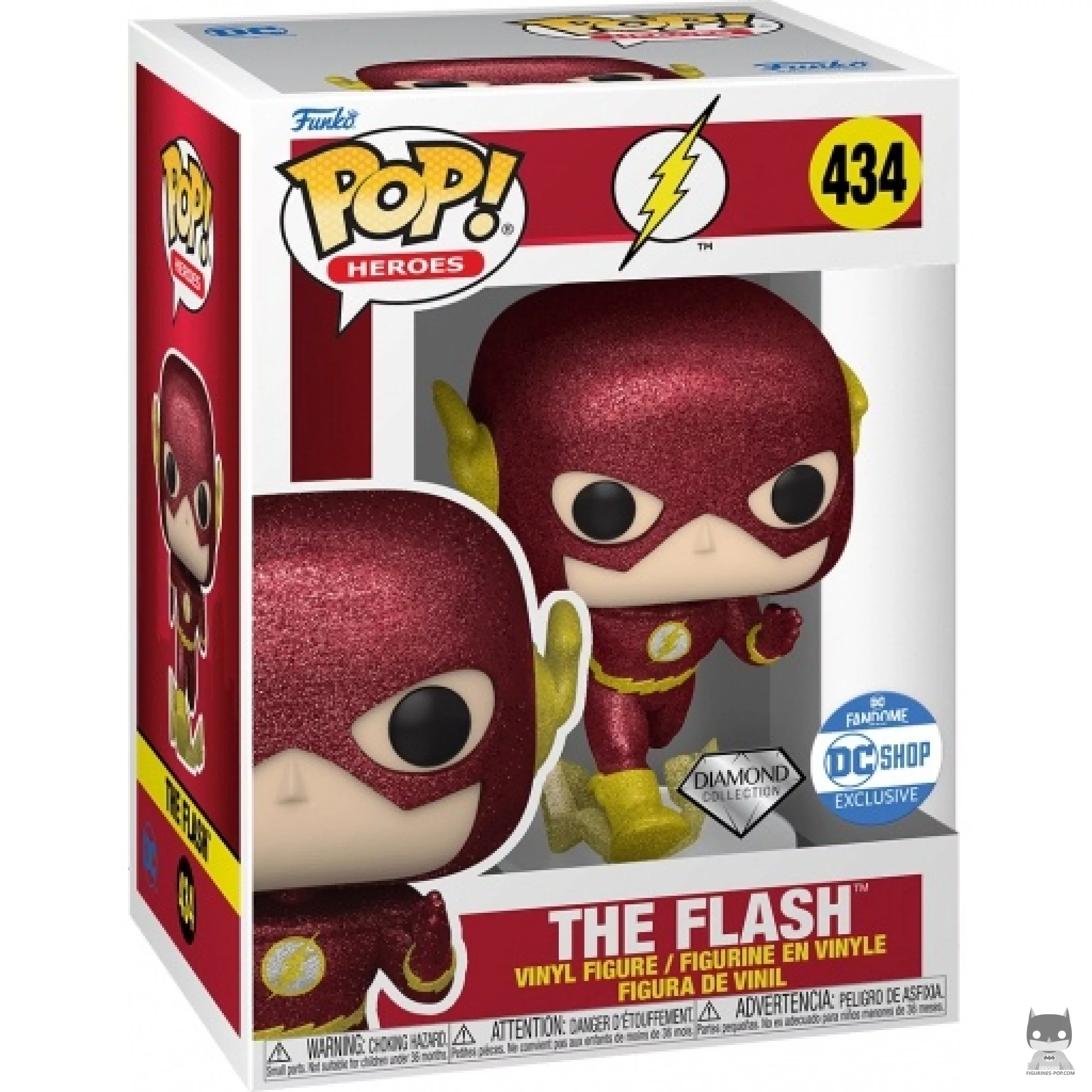 Figura Funko Pop! Flash (Purpurina de diamante) en su caja