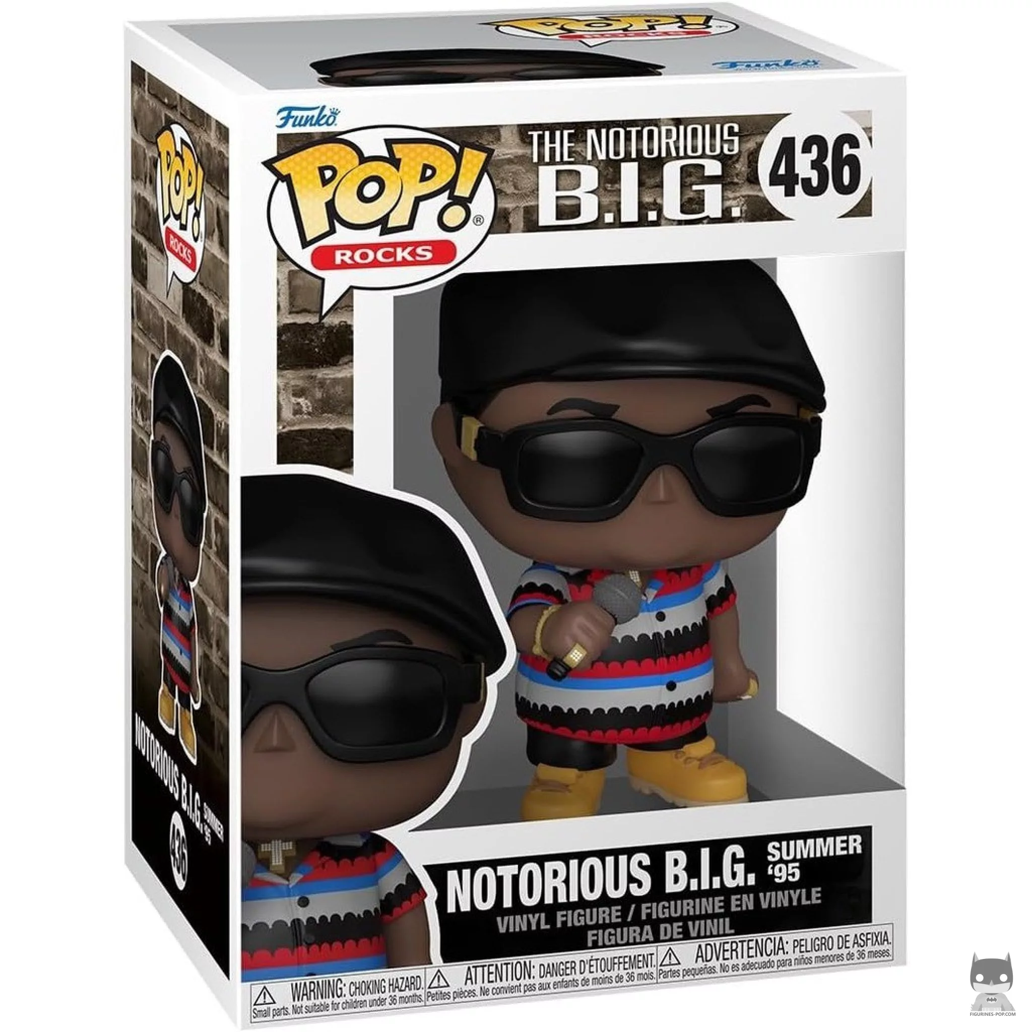 Figura Funko Pop! Notorious B.I.G. Summer '95 en su caja