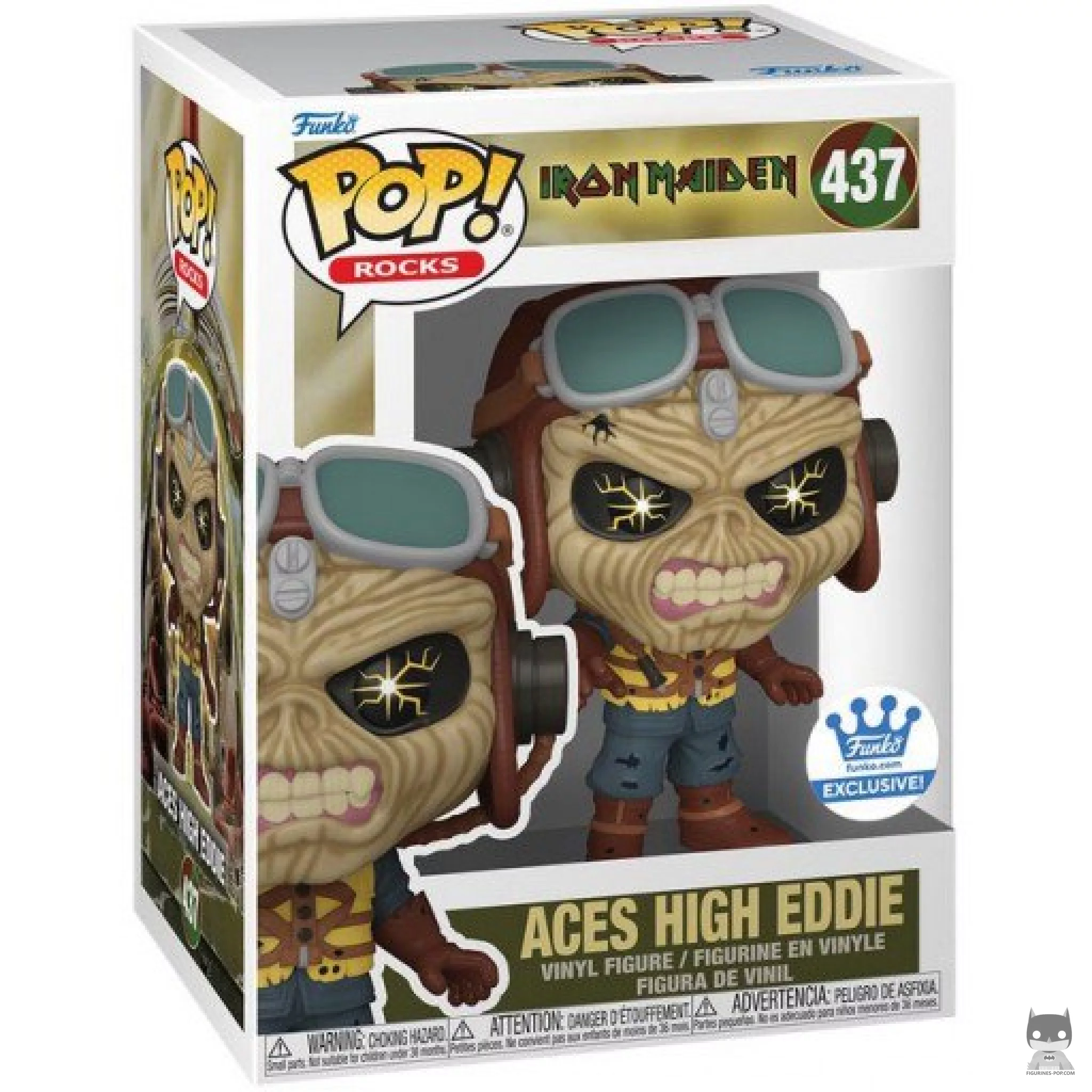 Figura Funko Pop! Eddie Aces High en su caja