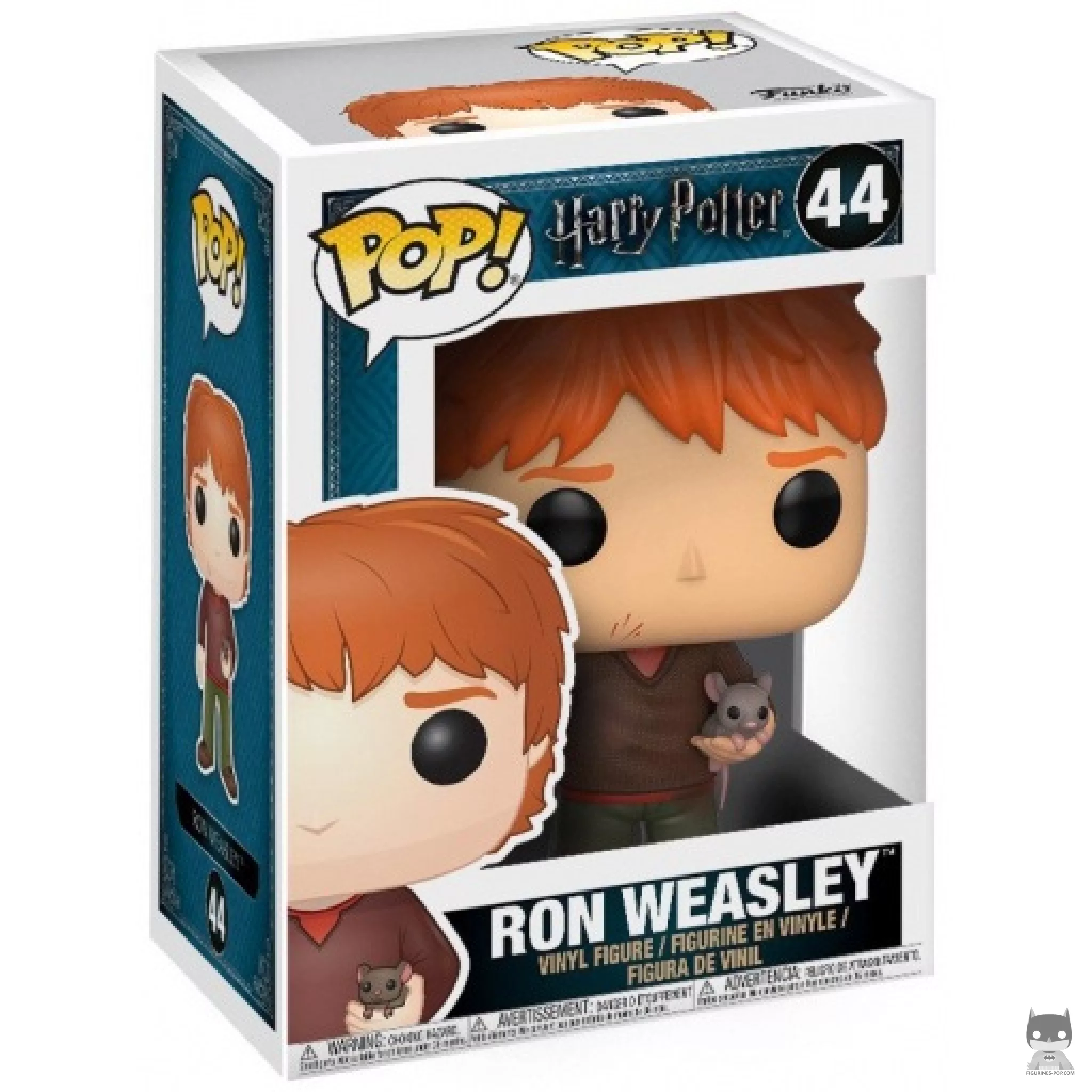Figura Funko Pop! Ron Weasley con Scabbers en su caja