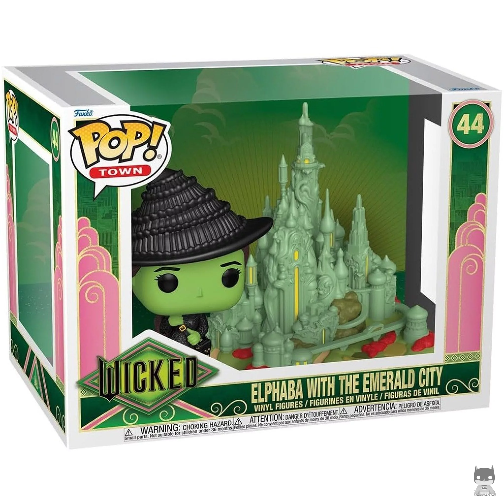 Figura Funko Pop! Elphaba con Ciudad Esmeralda en su caja