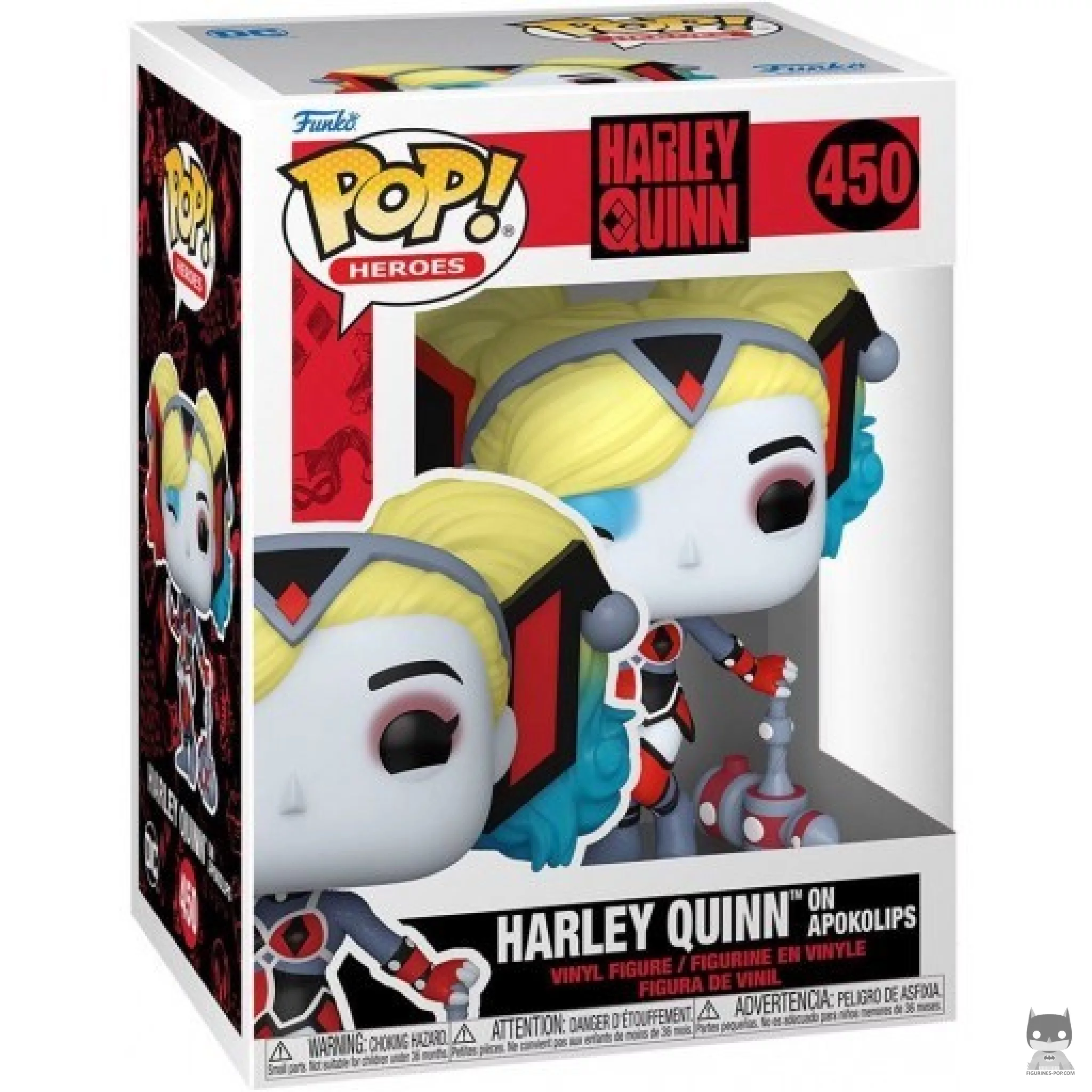 Figura Funko Pop! Harley Quinn en Apokolips en su caja