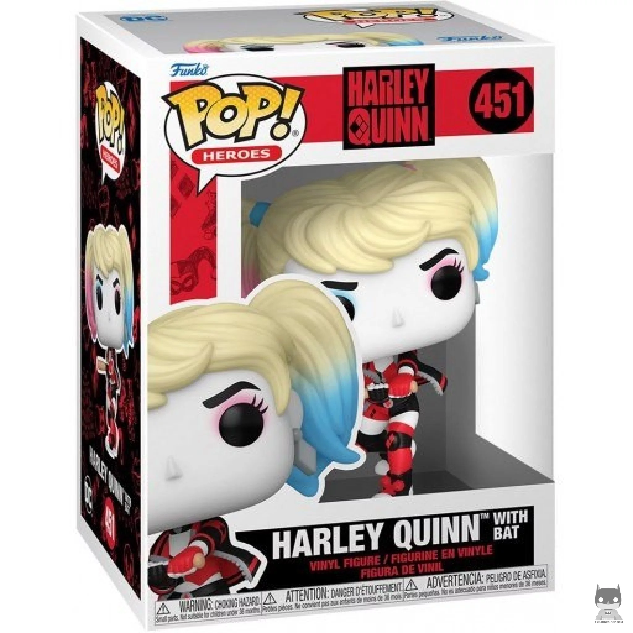 Figura Funko Pop! Harley Quinn con bate en su caja