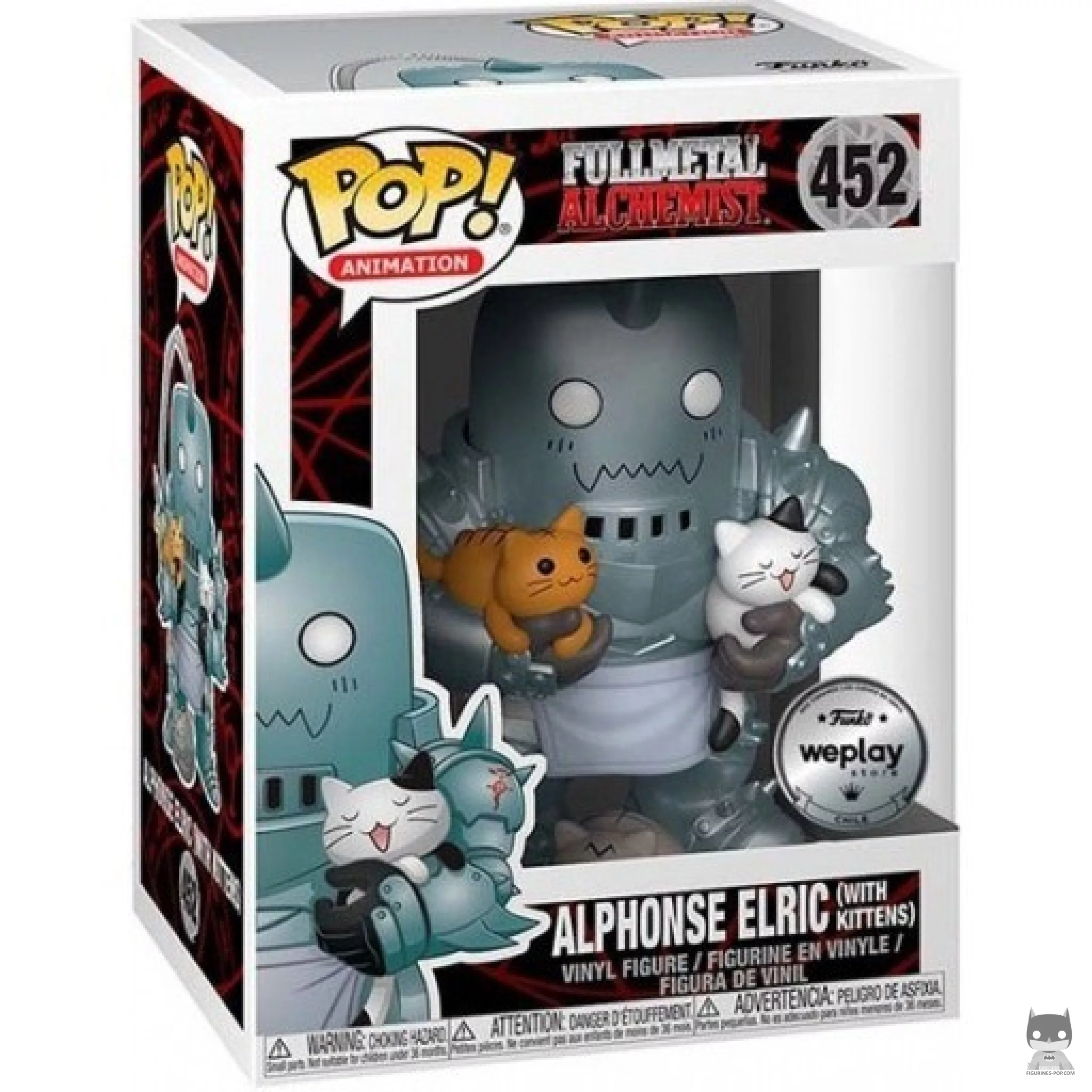 Figura Funko Pop! Alphonse Elric con gatitos en su caja