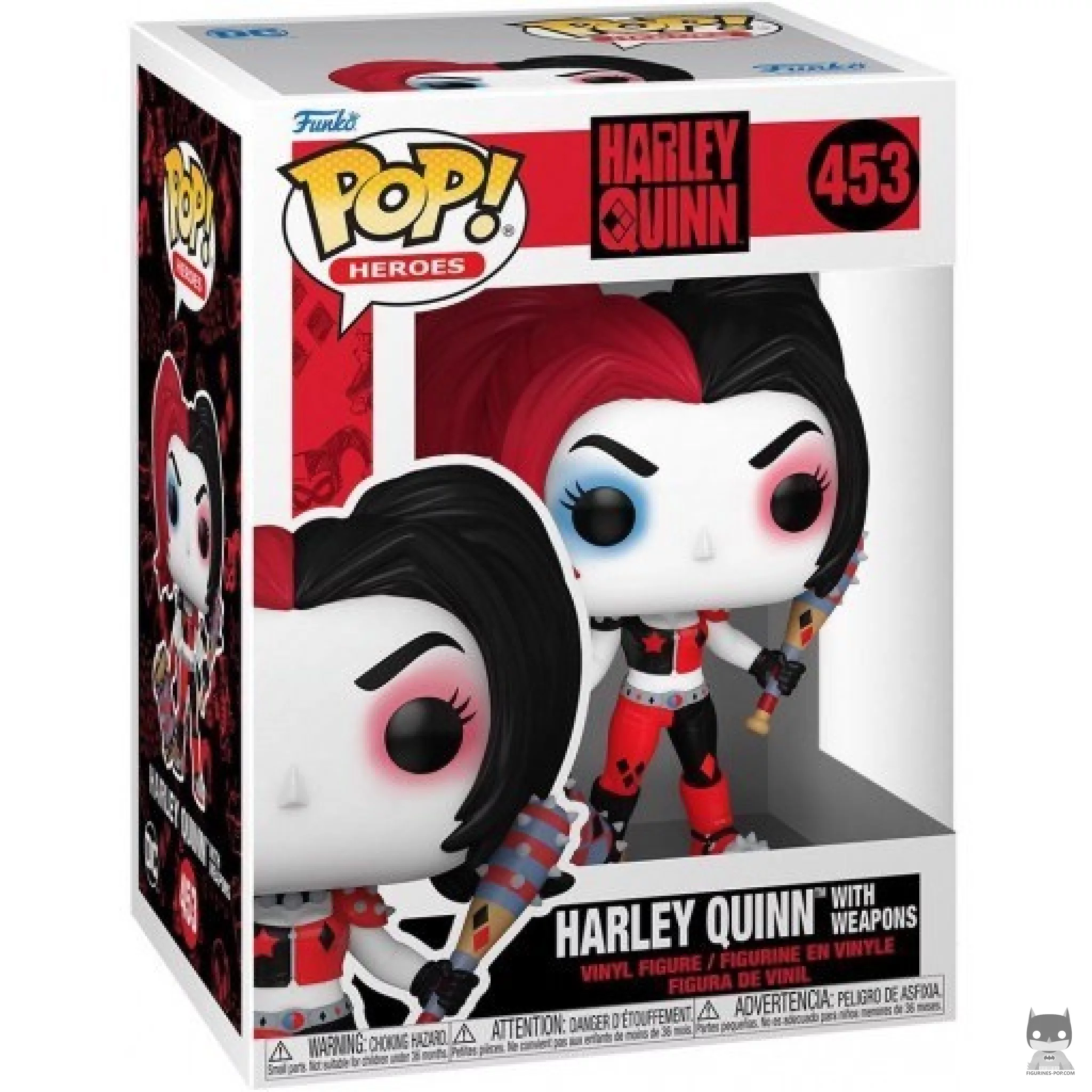Figura Funko Pop! Harley Quinn con armas en su caja
