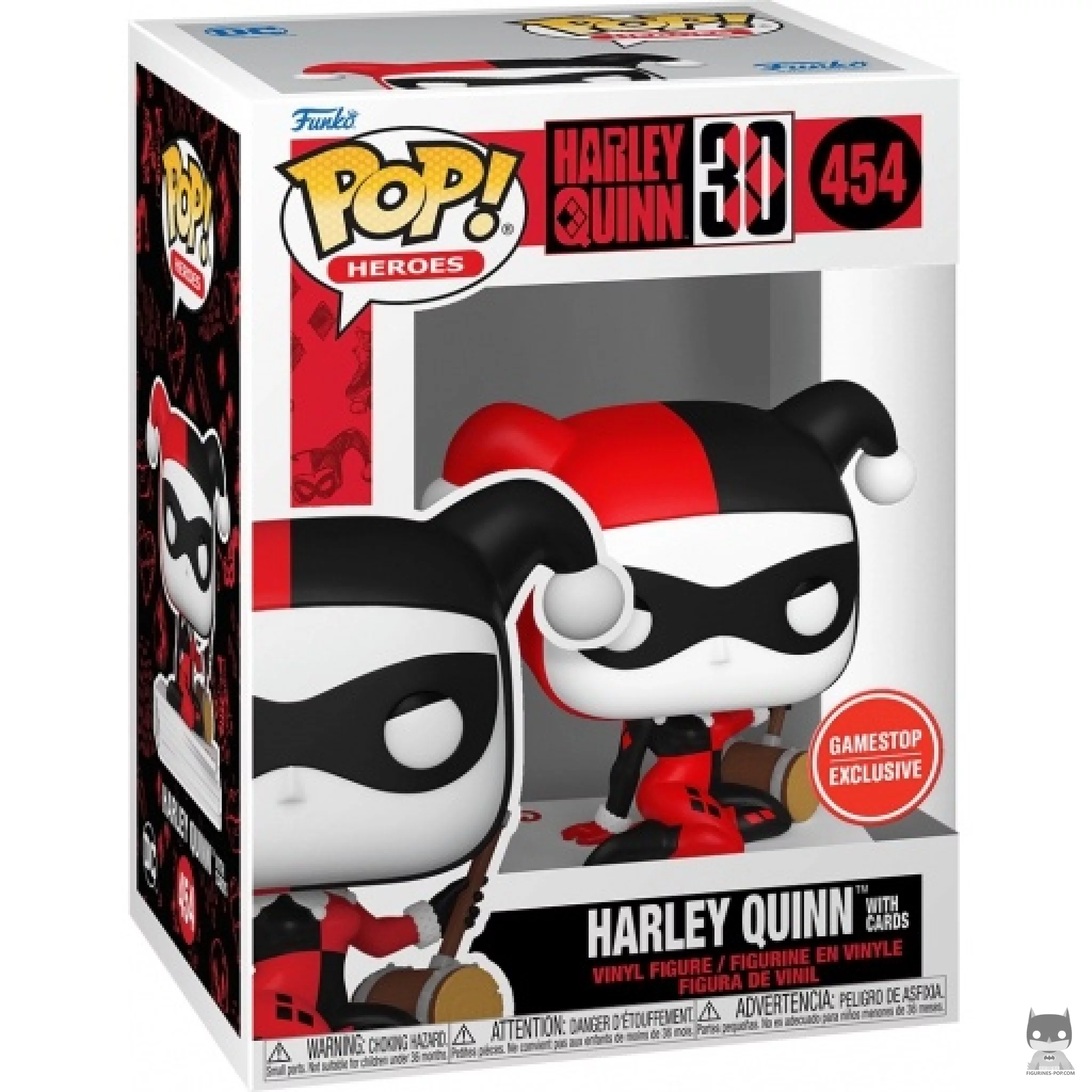 Figura Funko Pop! Harley Quinn con cartas en su caja