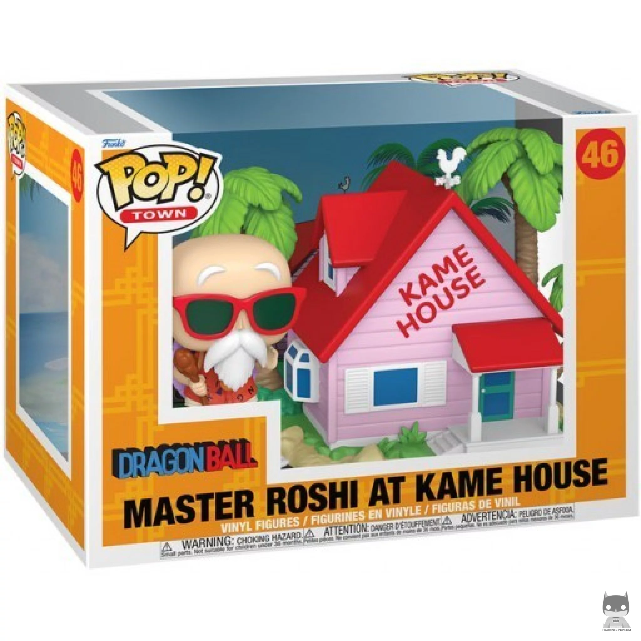 Figura Funko Pop! Muten Roshi en la Kame House en su caja