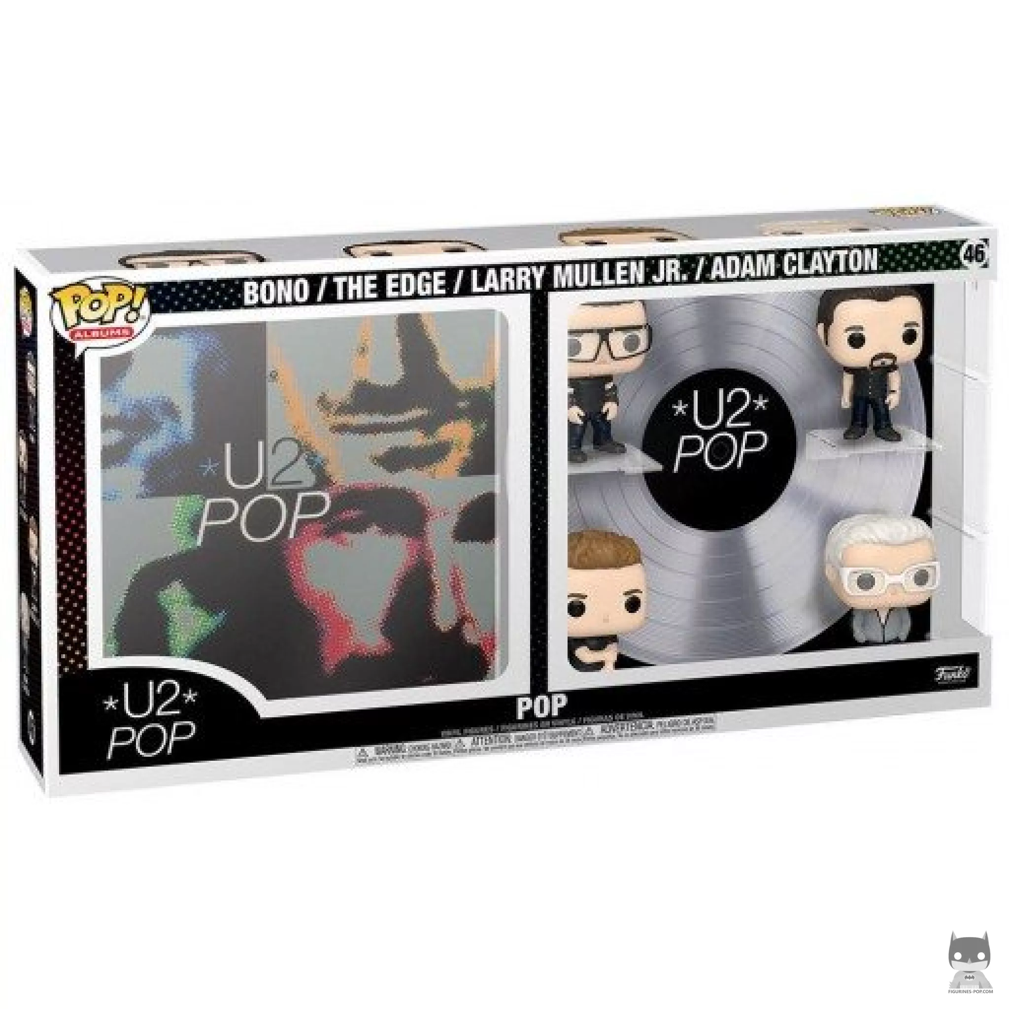 Figura Funko Pop! U2: POP (Bono, The Edge, Larry Mullen Jr. & Adam Clayton) en su caja