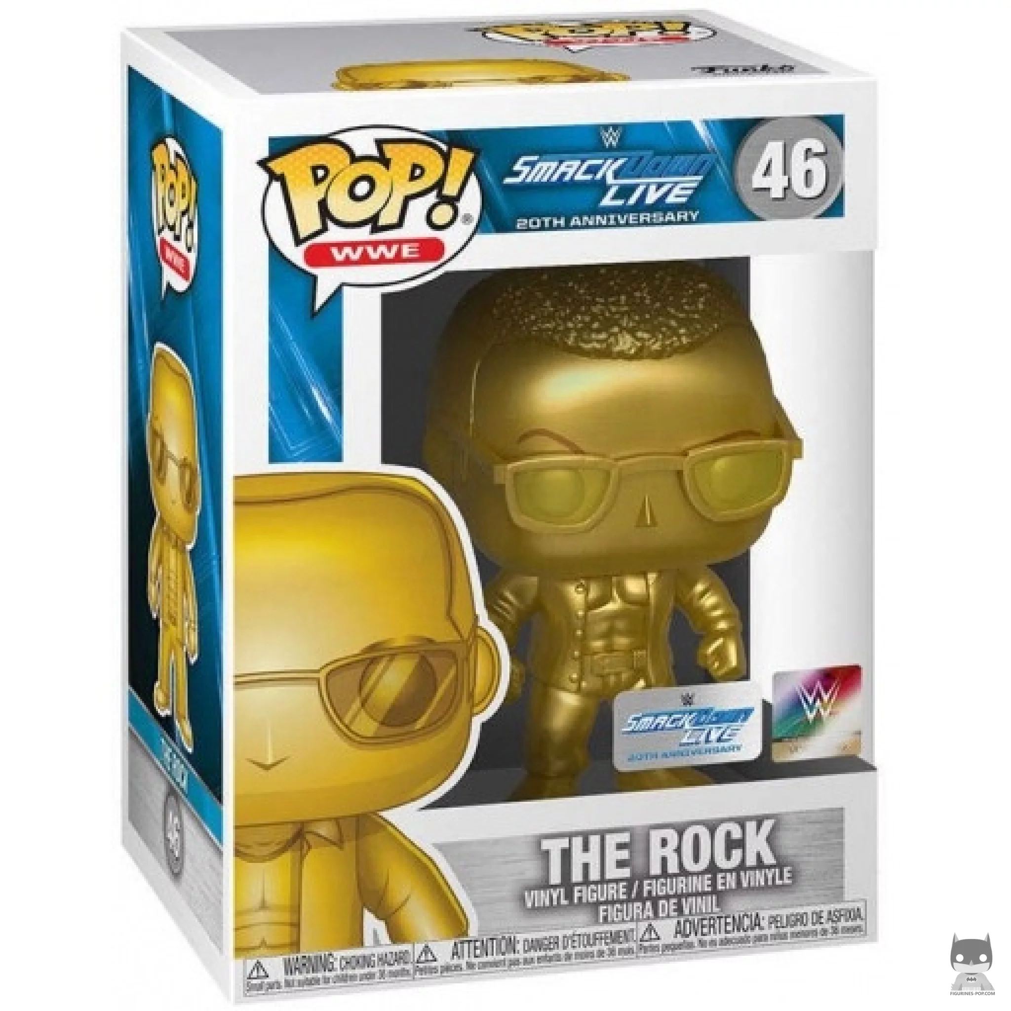 Figura Funko Pop! The Rock (Dorado) en su caja