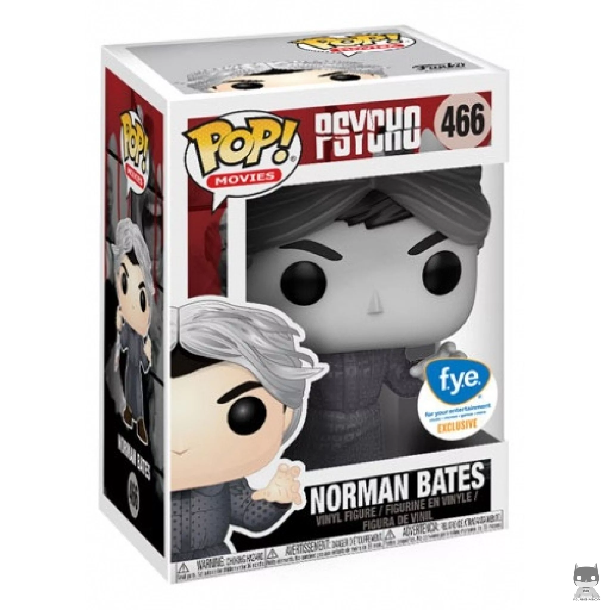 Figura Funko Pop! Norman Bates (Blanco y negro) en su caja