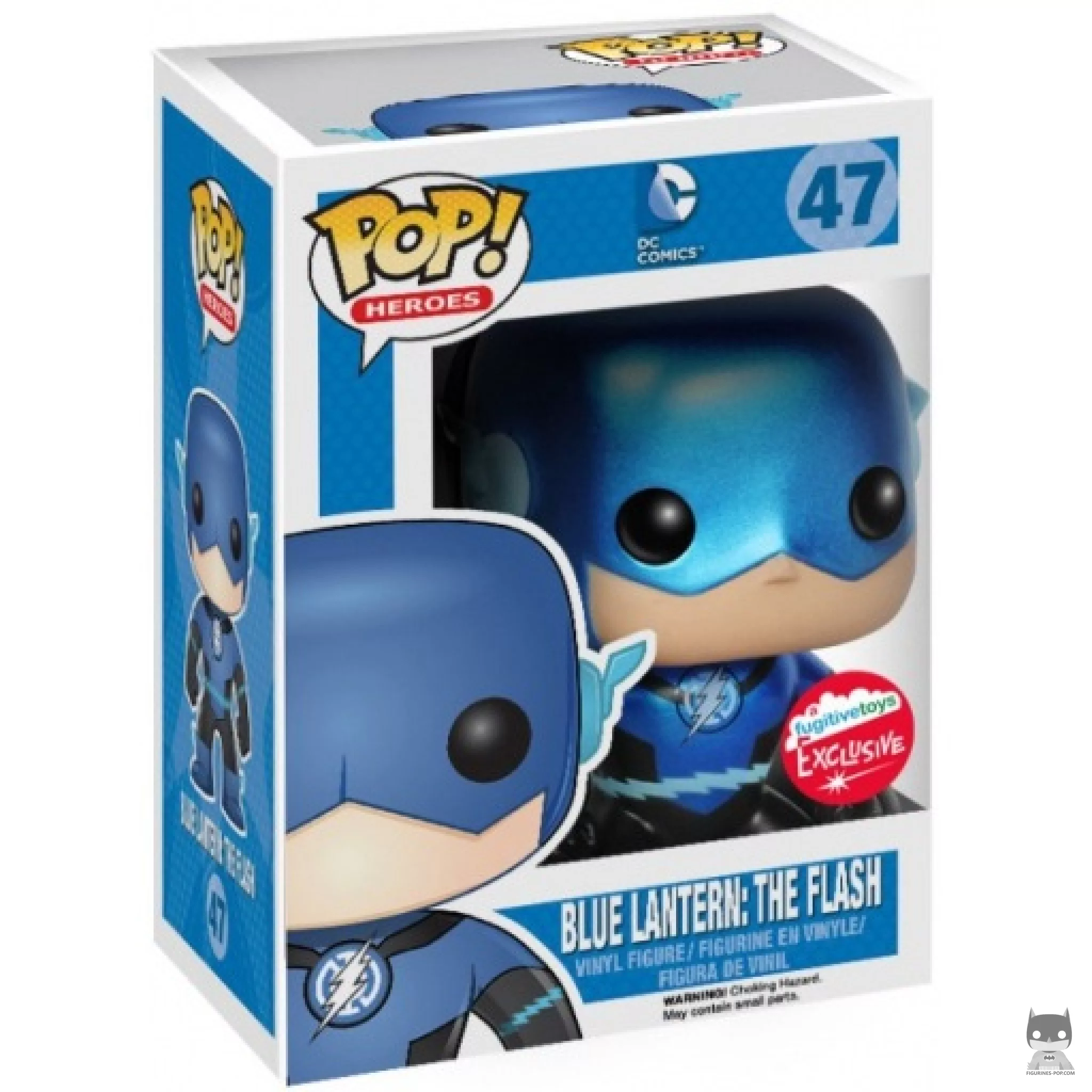 Figura Funko Pop! Flash Linterna Azul (Metalizado) en su caja
