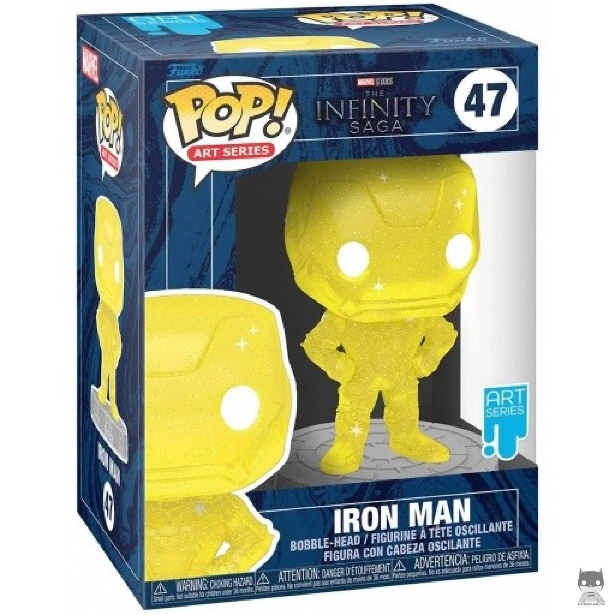 Figura Funko Pop! Iron Man (Amarillo) en su caja