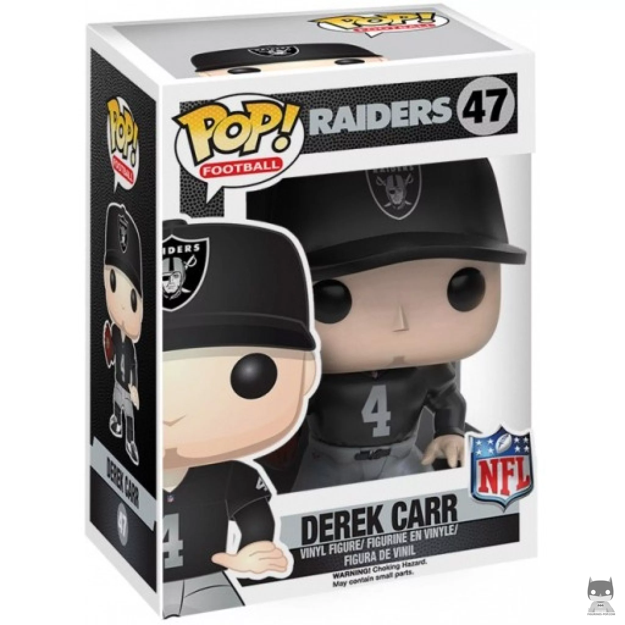 Figura Funko Pop! Derek Carr en su caja