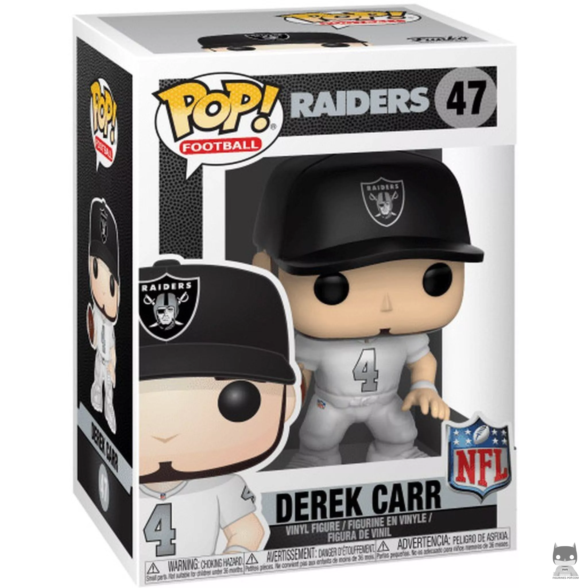 Figura Funko Pop! Derek Carr en su caja