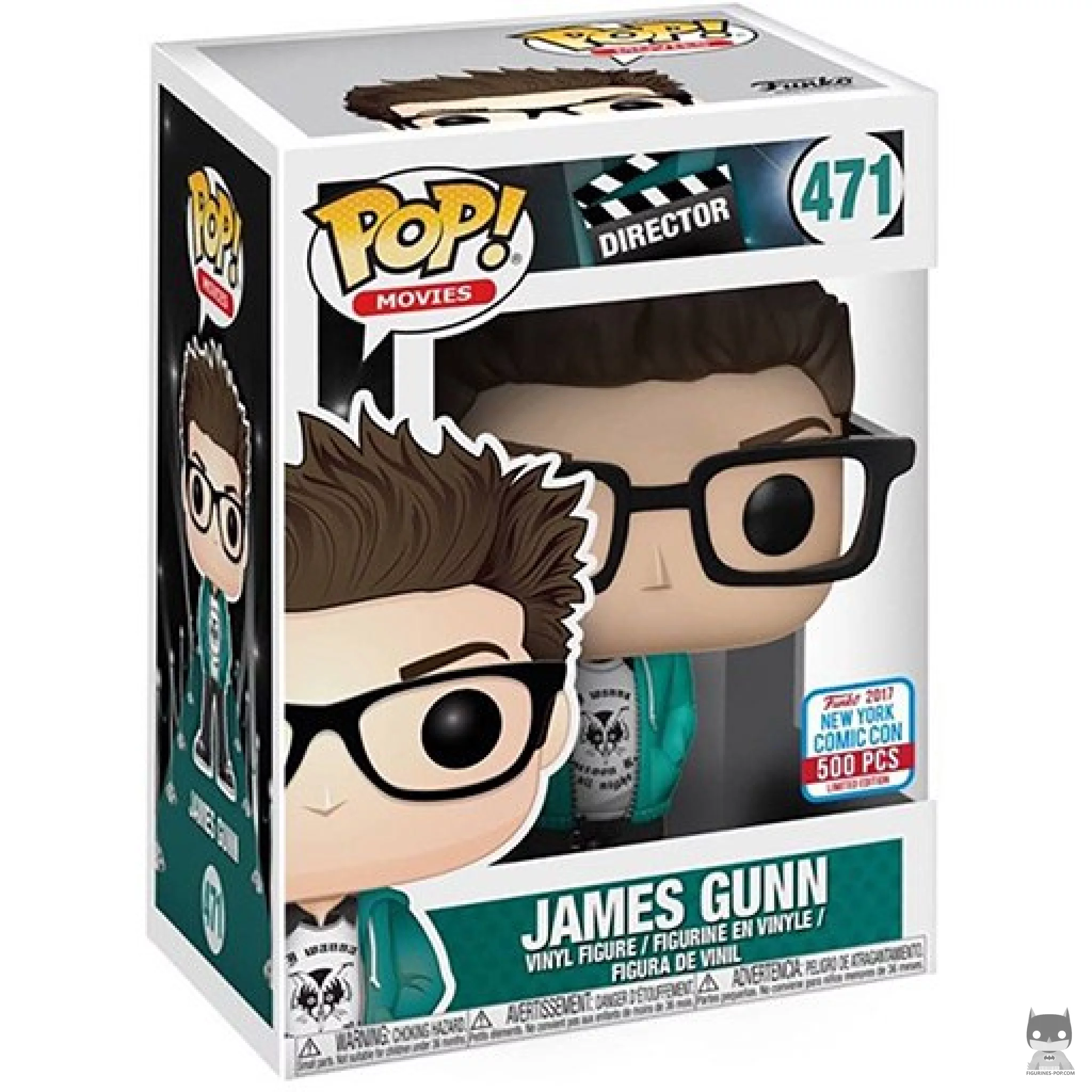 Figura Funko Pop! James Gunn en su caja
