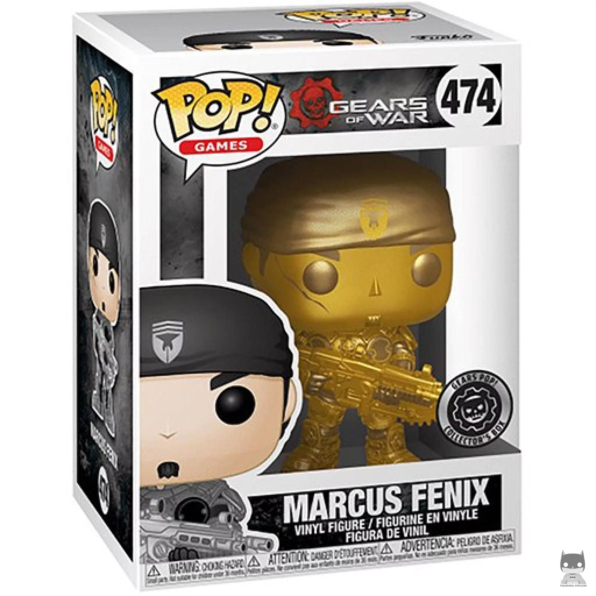 Figura Funko Pop! Marcus Fenix (Dorado) en su caja
