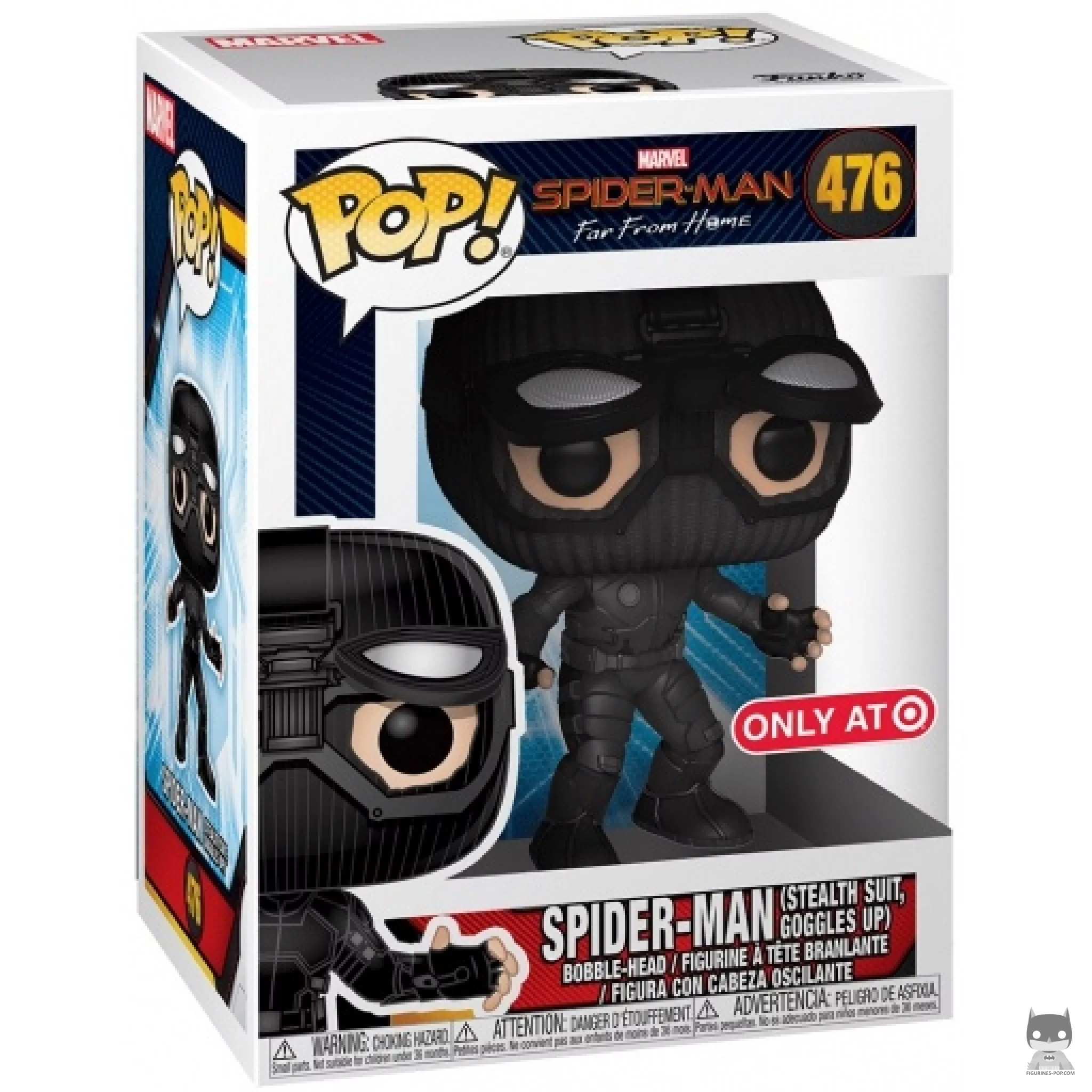 Figura Funko Pop! Spider-Man (Traje sigiloso con gafas levantadas) en su caja