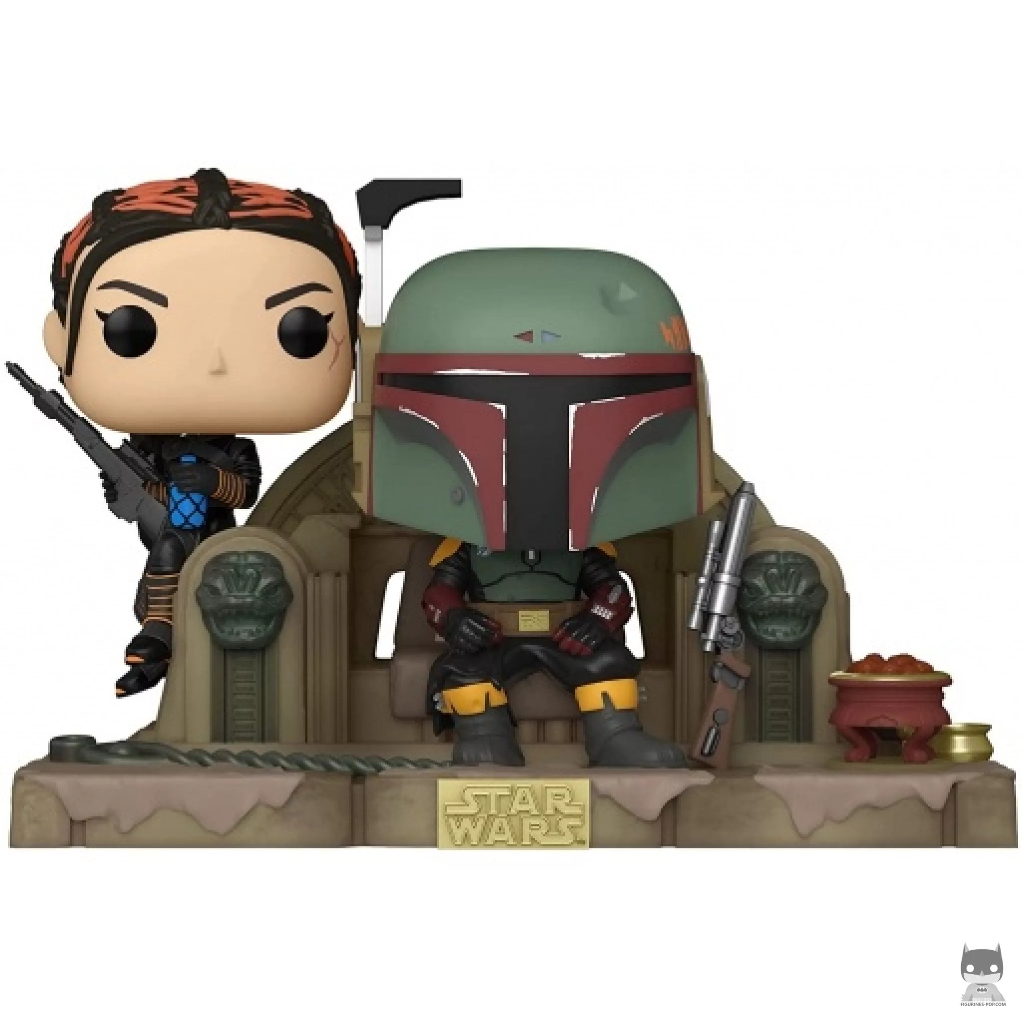 Figura Funko Pop! Boba Fett & Fennec en el trono (The Mandalorian (Star Wars))