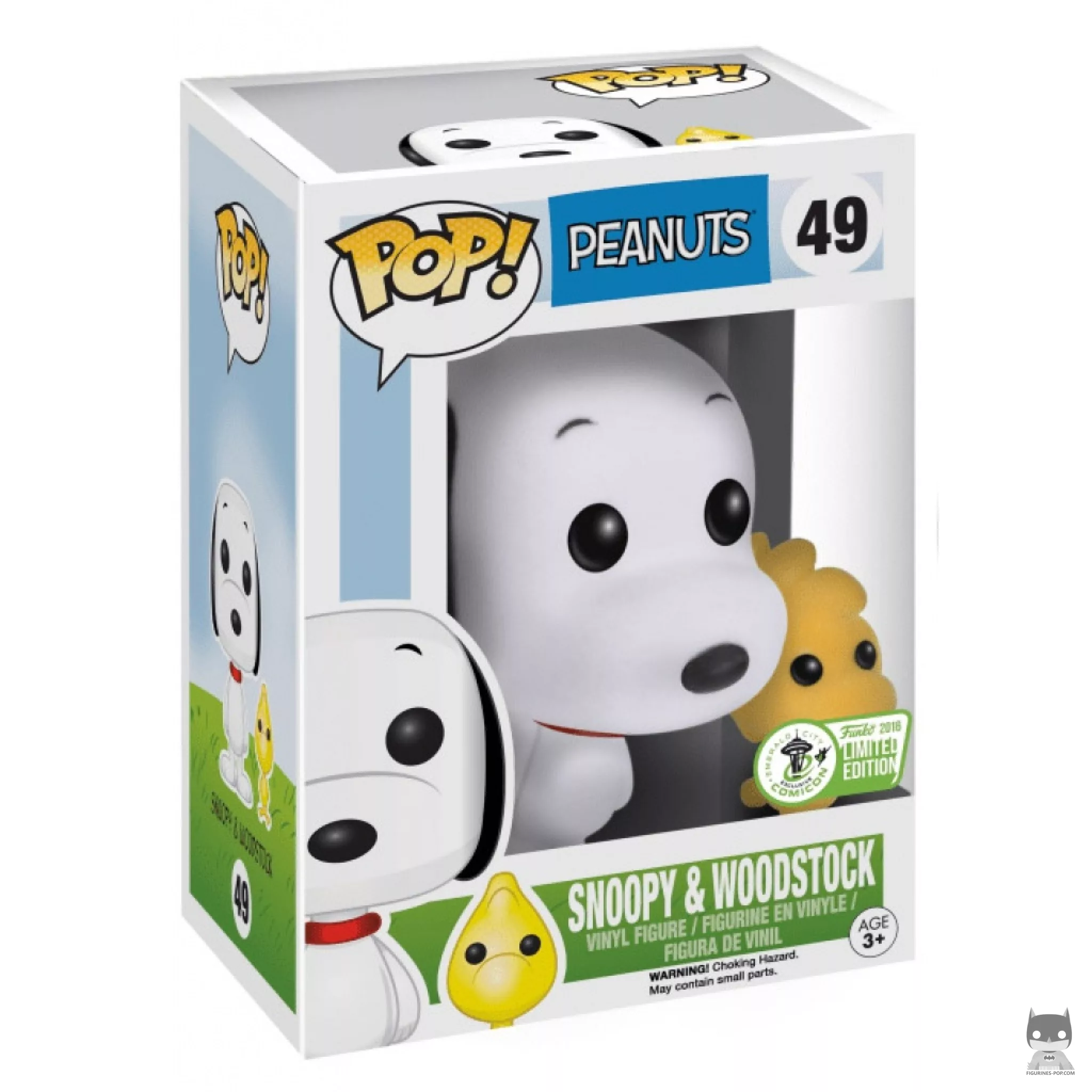 Figura Funko Pop! Snoopy & Woodstock (Flocado) en su caja