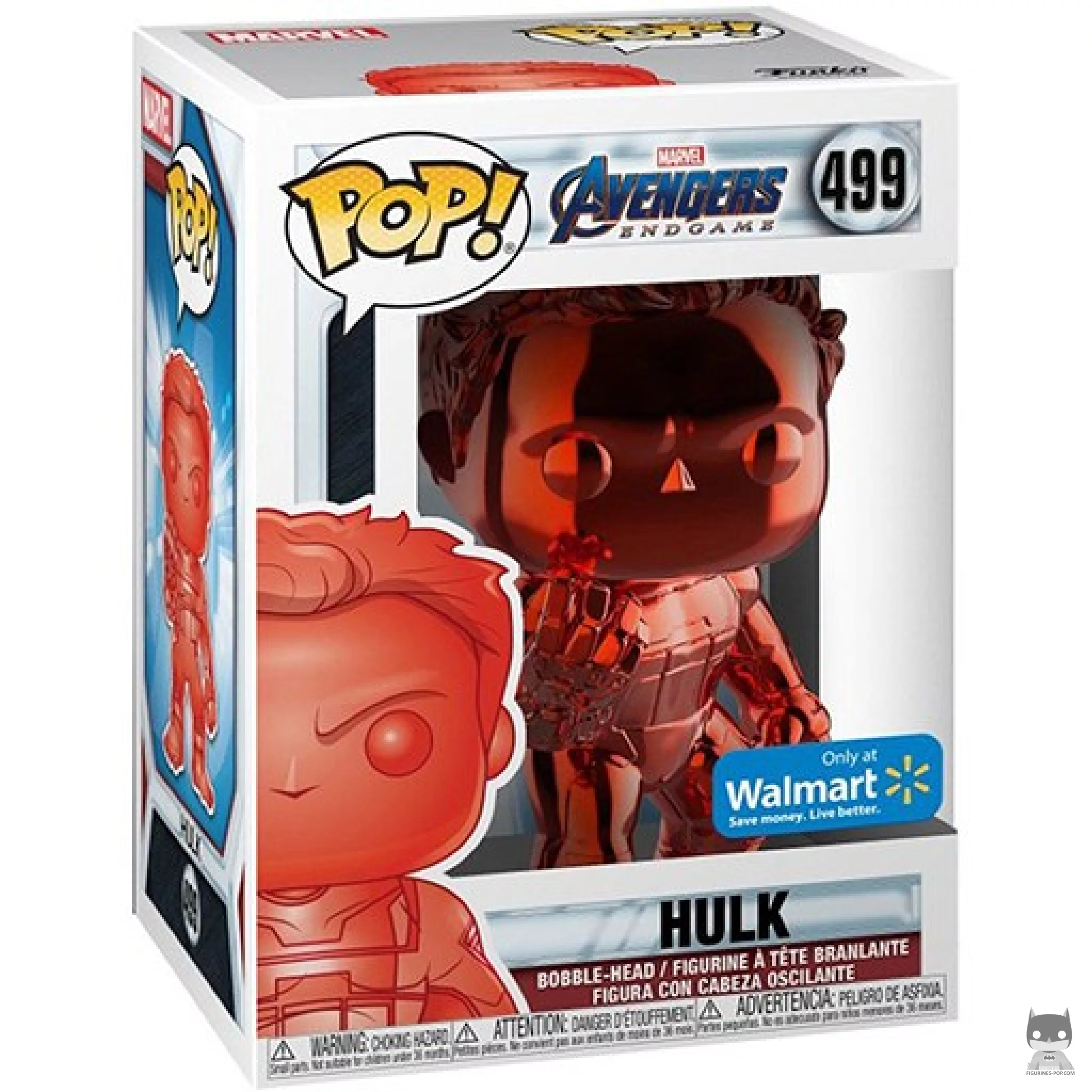 Figura Funko Pop! Hulk (Rojo cromado) en su caja