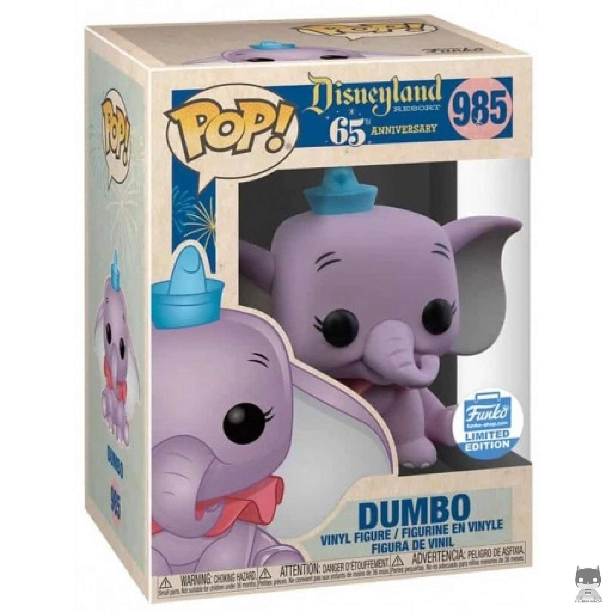Figura Funko Pop! Dumbo en la atracción del tren del circo Casey Jr. en su caja