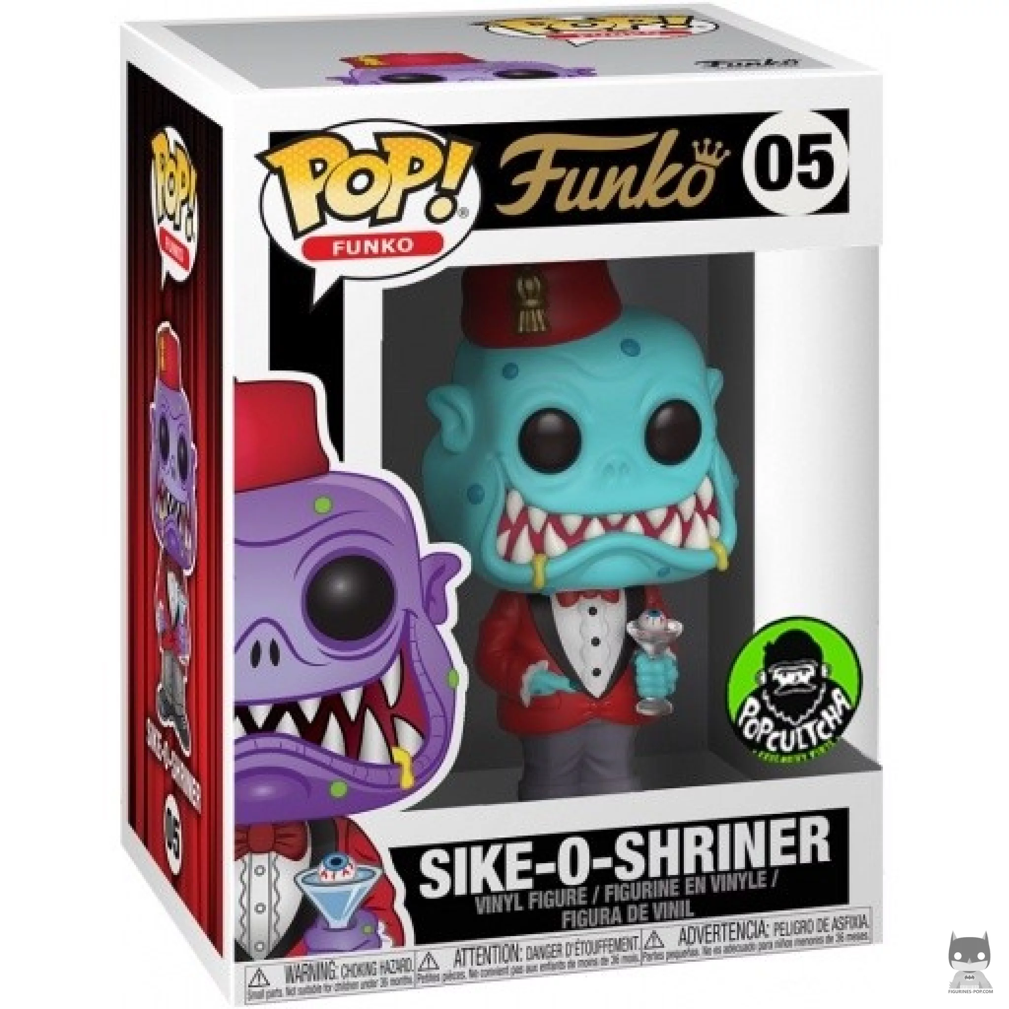 Figura Funko Pop! Sike-O-Shriner (Verde azulado) en su caja