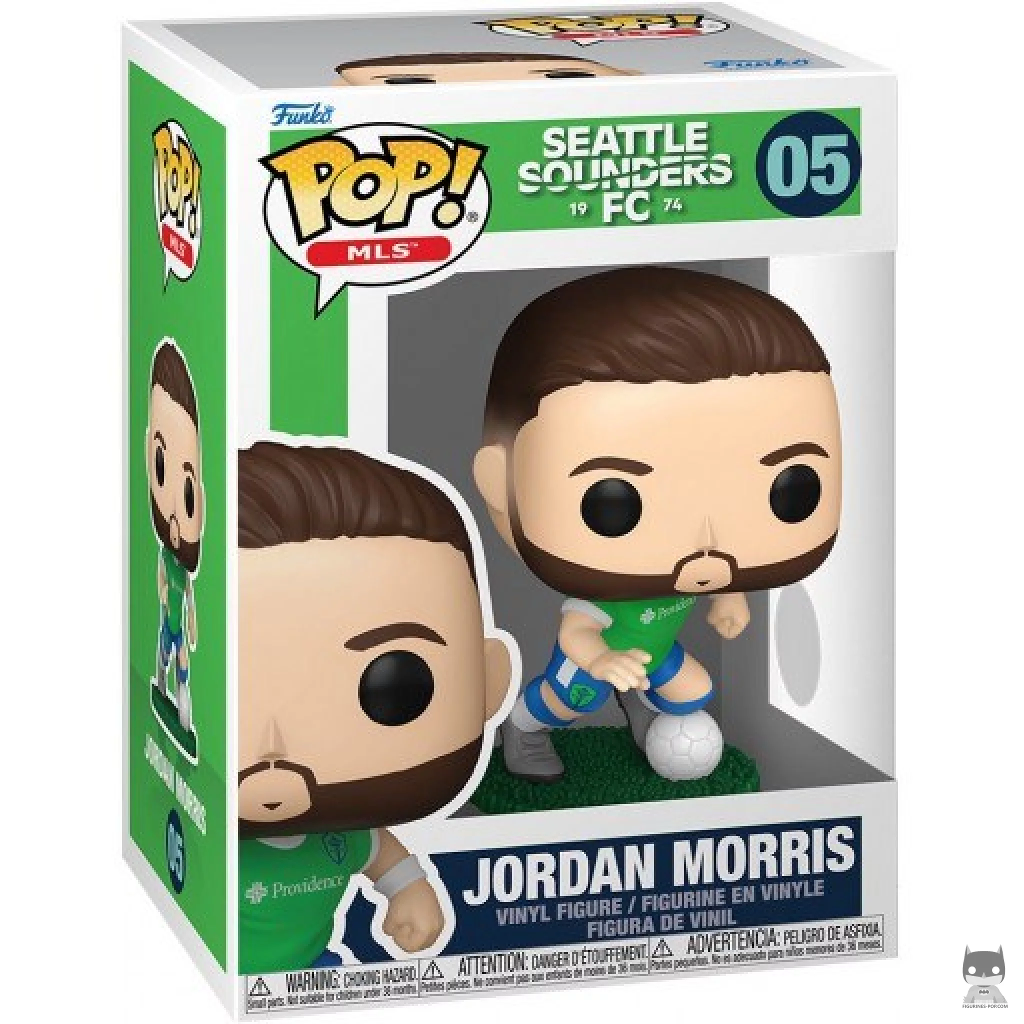 Figura Funko Pop! Jordan Morris (Seattle Sounders FC) en su caja
