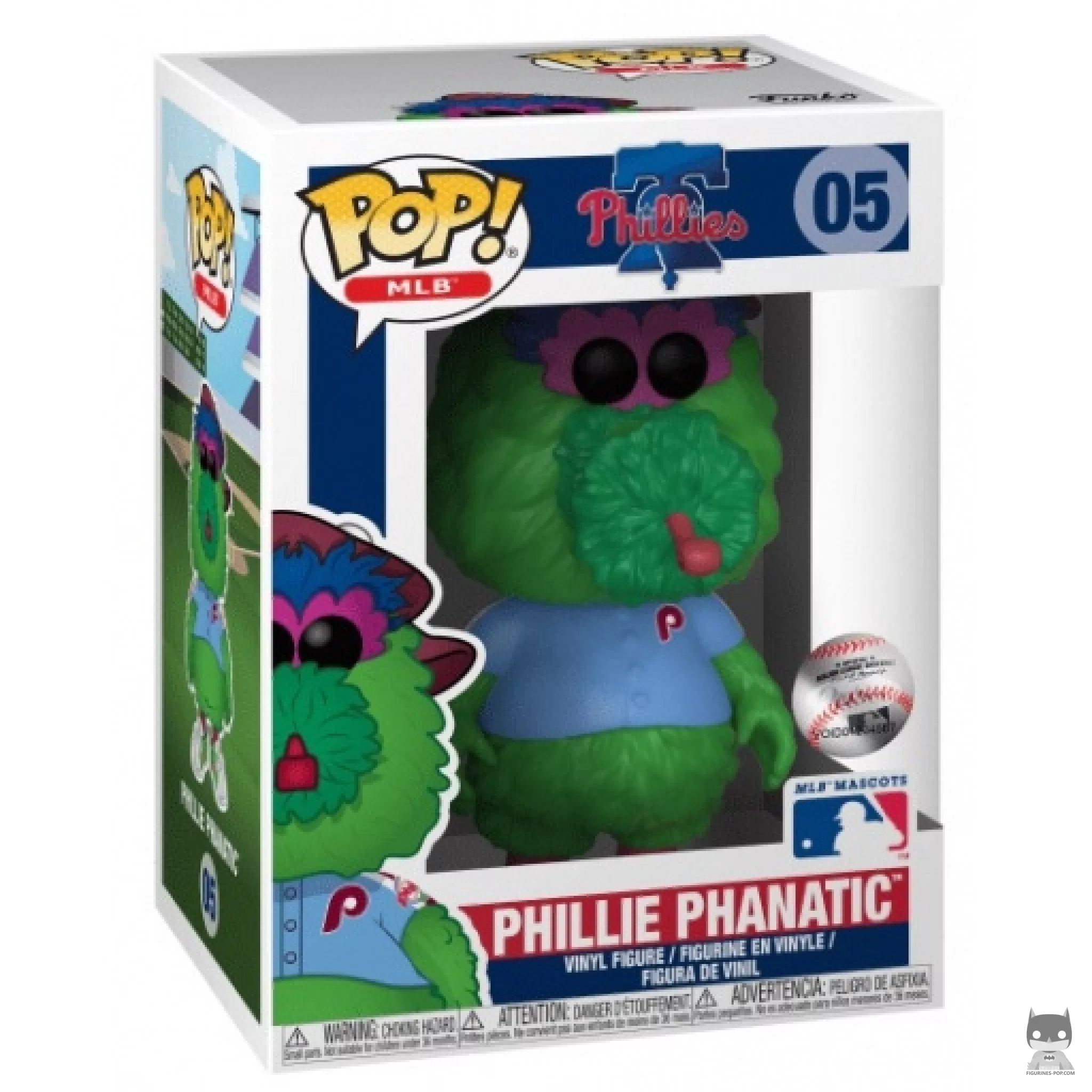 Figura Funko Pop! Phillie Phanatic (Azul) en su caja