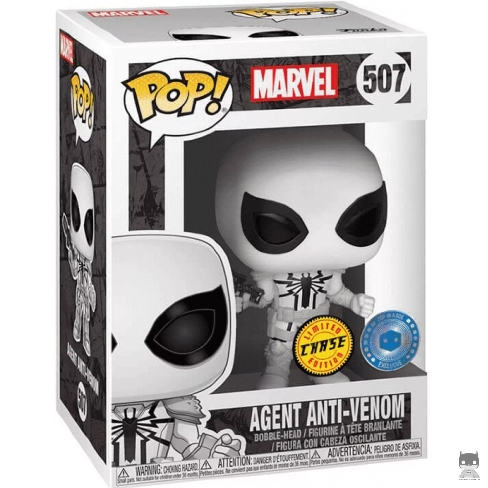 Figura Funko Pop! Agente Anti-Venom (Chase) en su caja