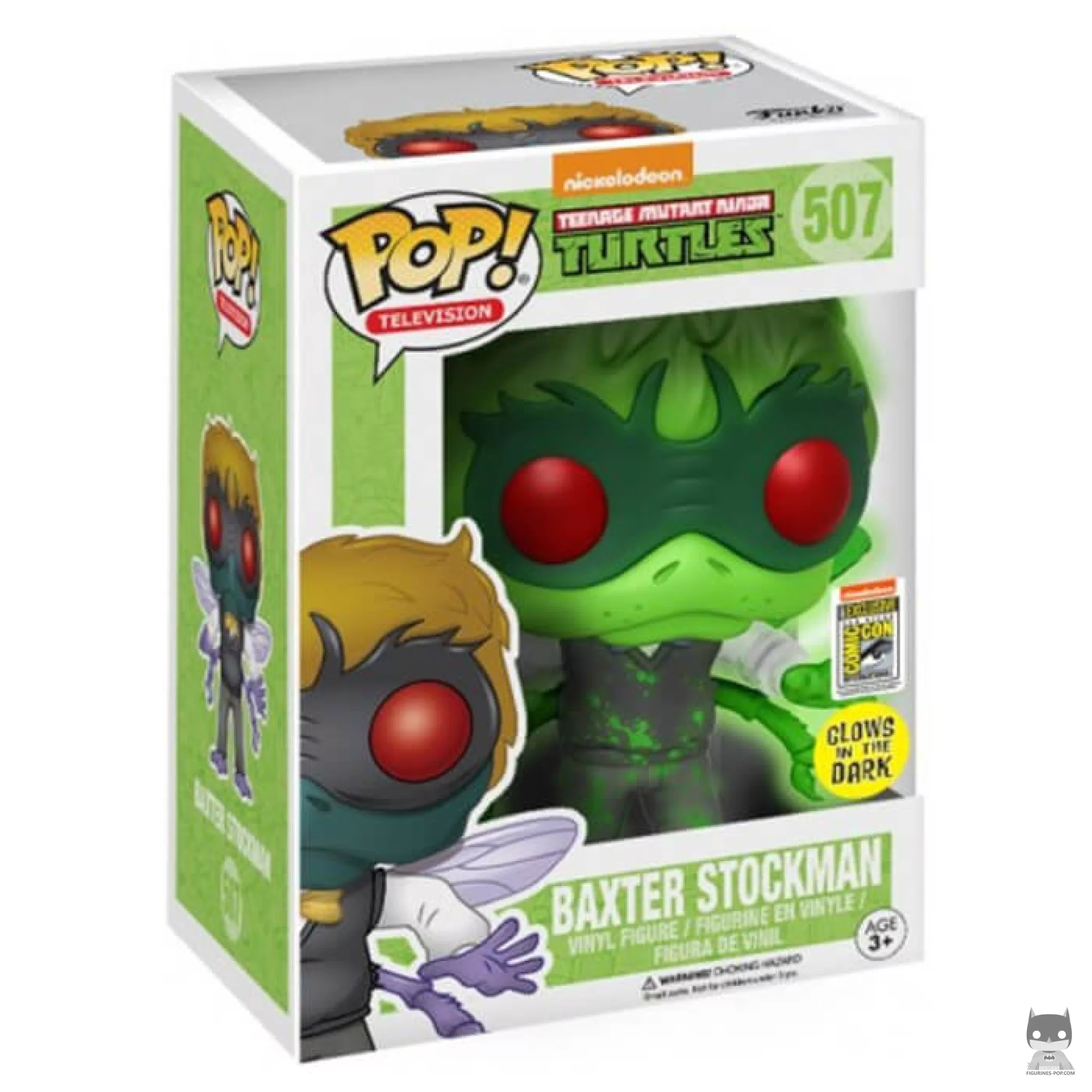 Figura Funko Pop! Baxter Stockman (Brilla en la oscuridad) en su caja