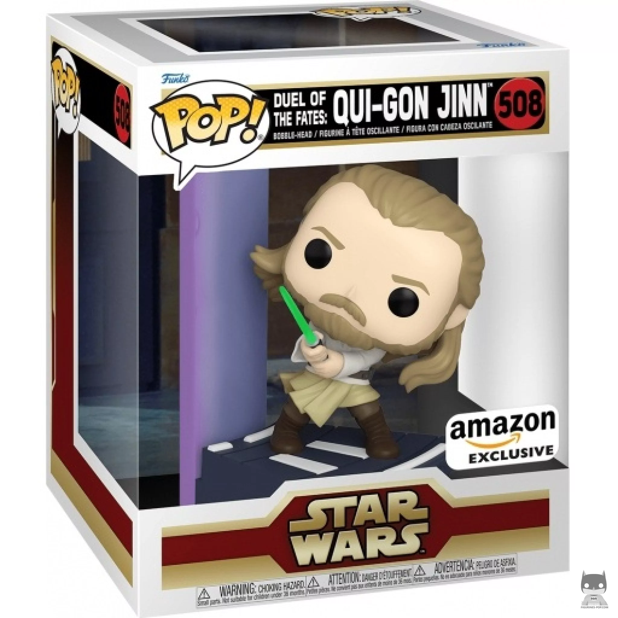 Figura Funko Pop! Duelo de los Destinos: Qui-Gon Jinn en su caja