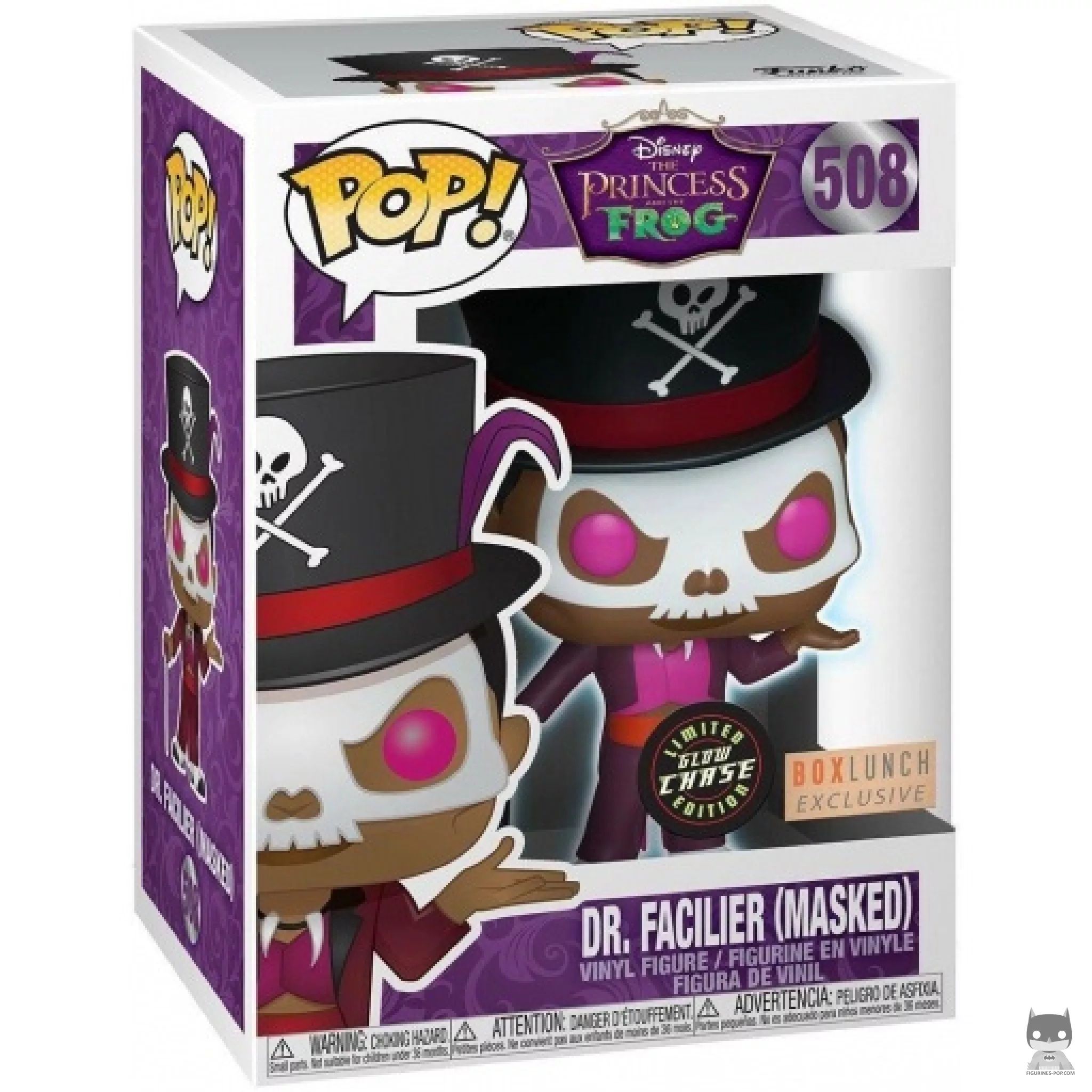 Figura Funko Pop! Dr. Facilier con máscara (Chase) en su caja