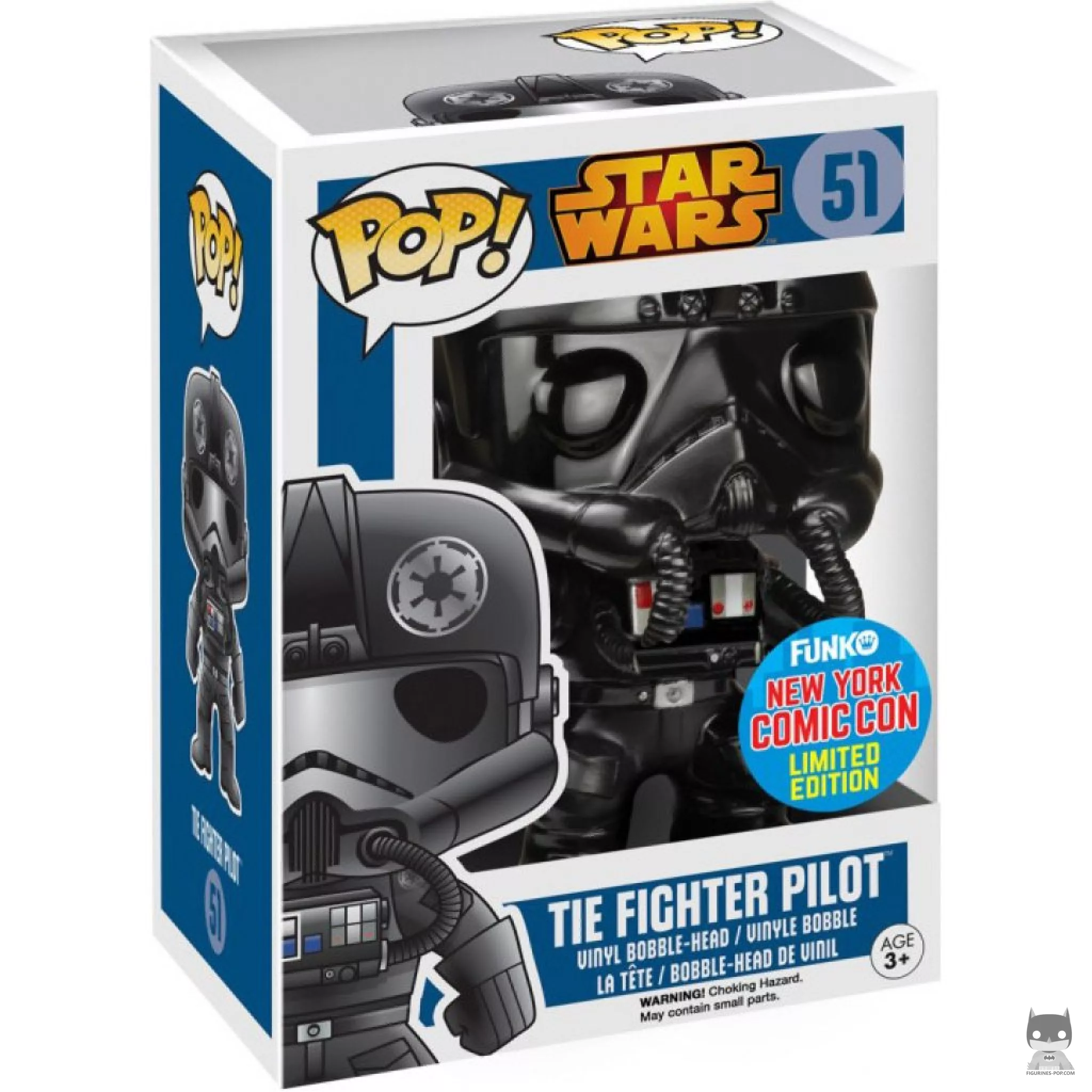 Figura Funko Pop! Piloto de caza TIE (Cromado) en su caja