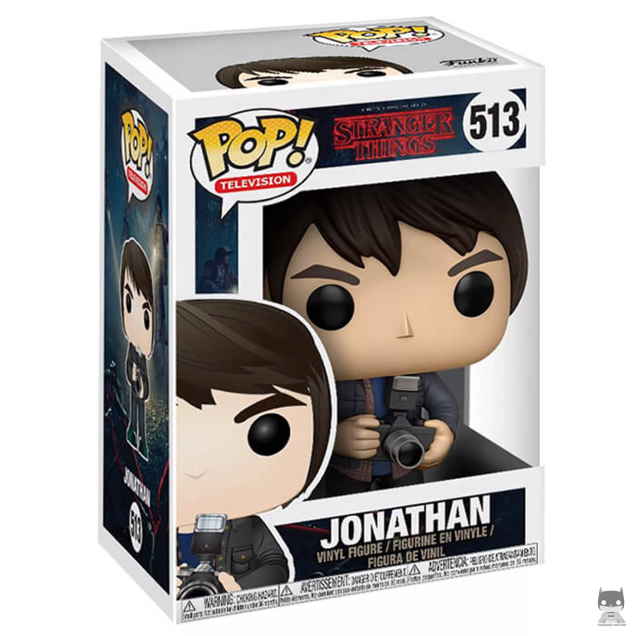 Figura Funko Pop! Jonathan Byers con cámara en su caja