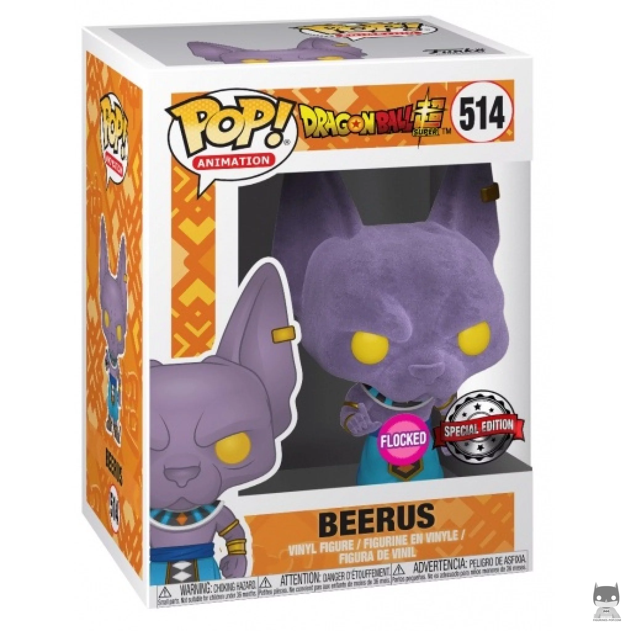 Figura Funko Pop! Beerus (Flocado) en su caja