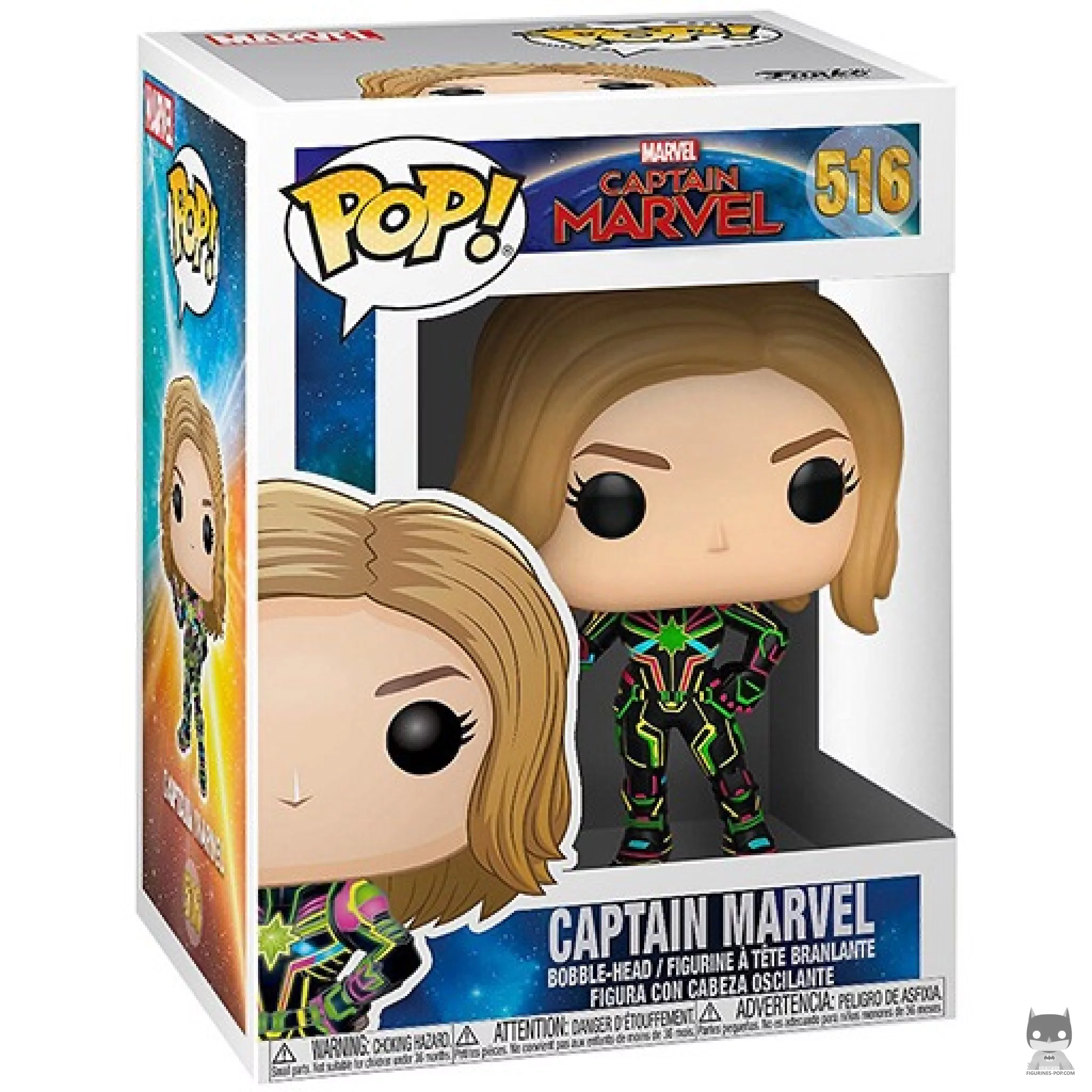 Figura Funko Pop! Capitana Marvel en su caja