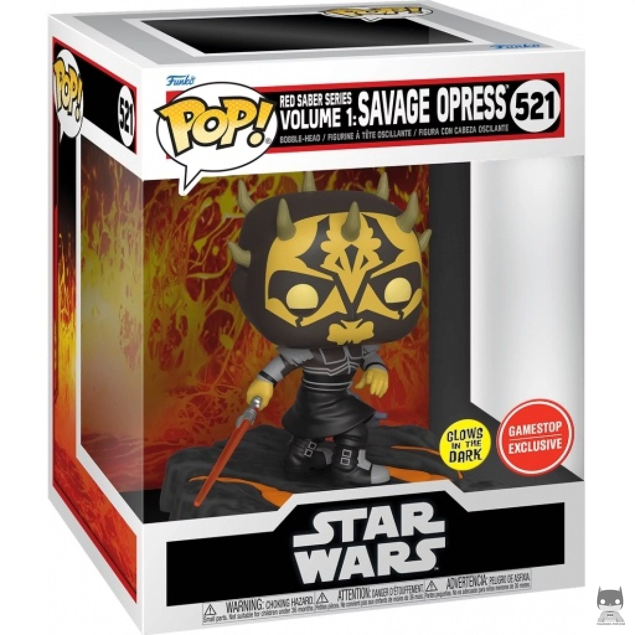 Figura Funko Pop! Red Saber Series Volumen 1: Savage Opress (Brilla en la oscuridad) en su caja