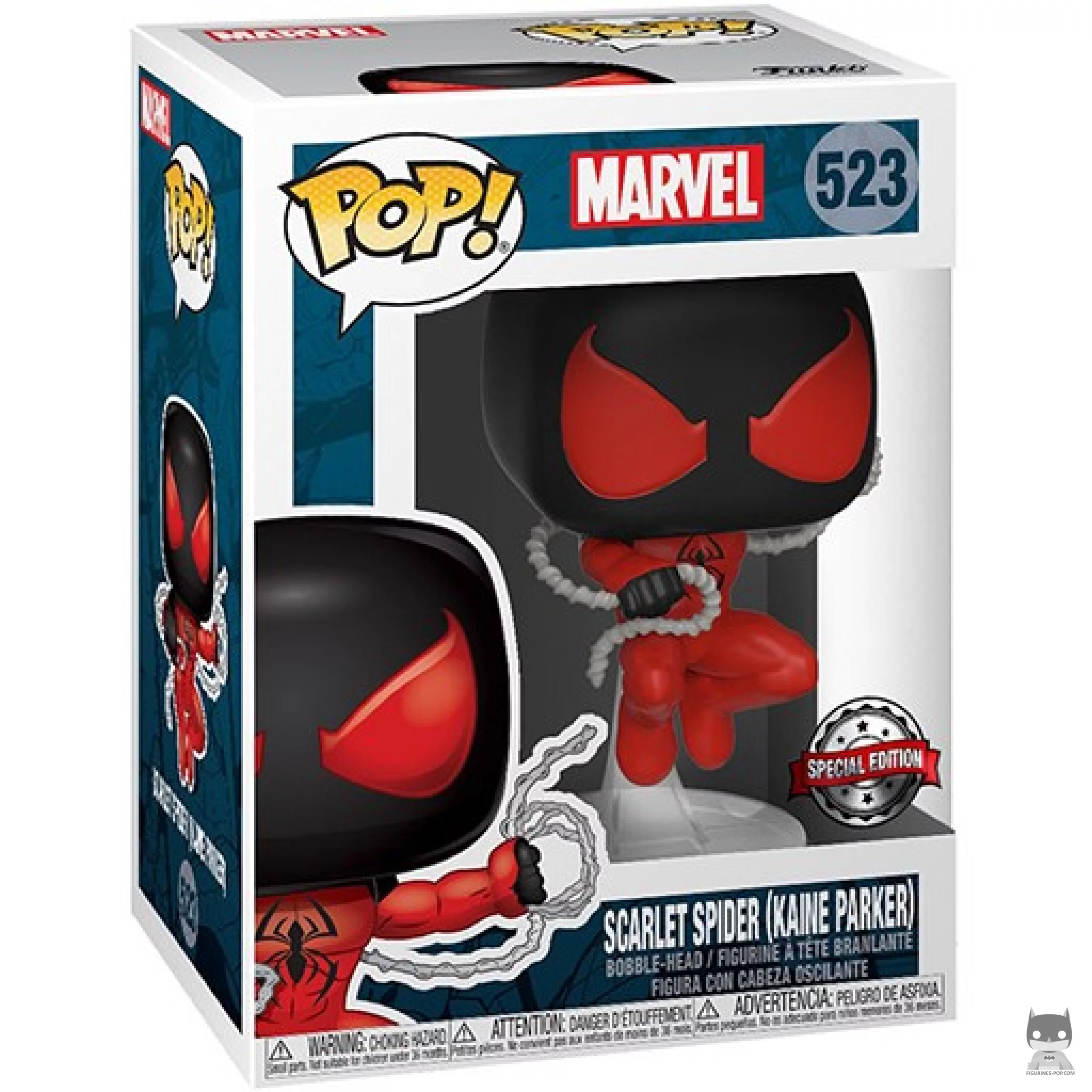 Figura Funko Pop! Scarlet Spider (Kaine Parker) en su caja