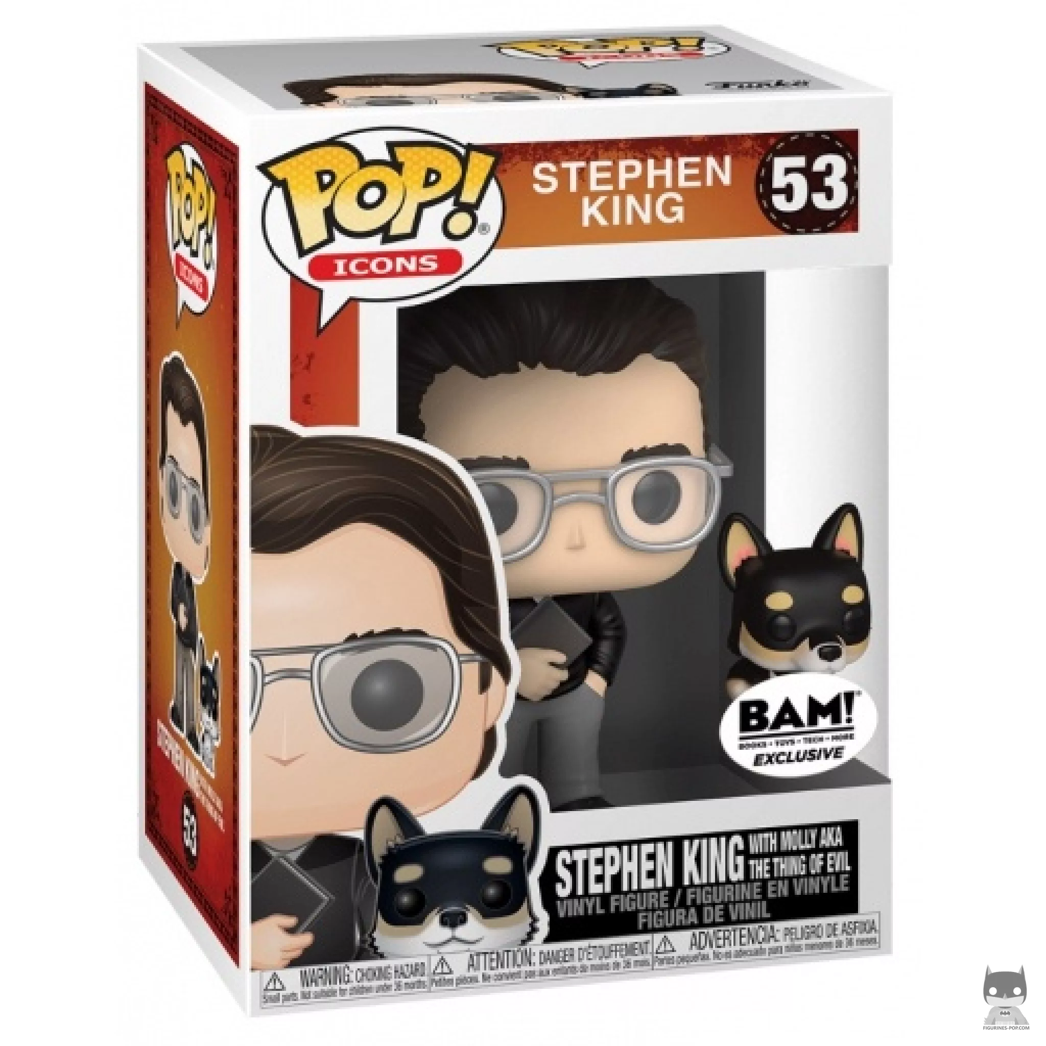 Figura Funko Pop! Stephen King con Molly en su caja